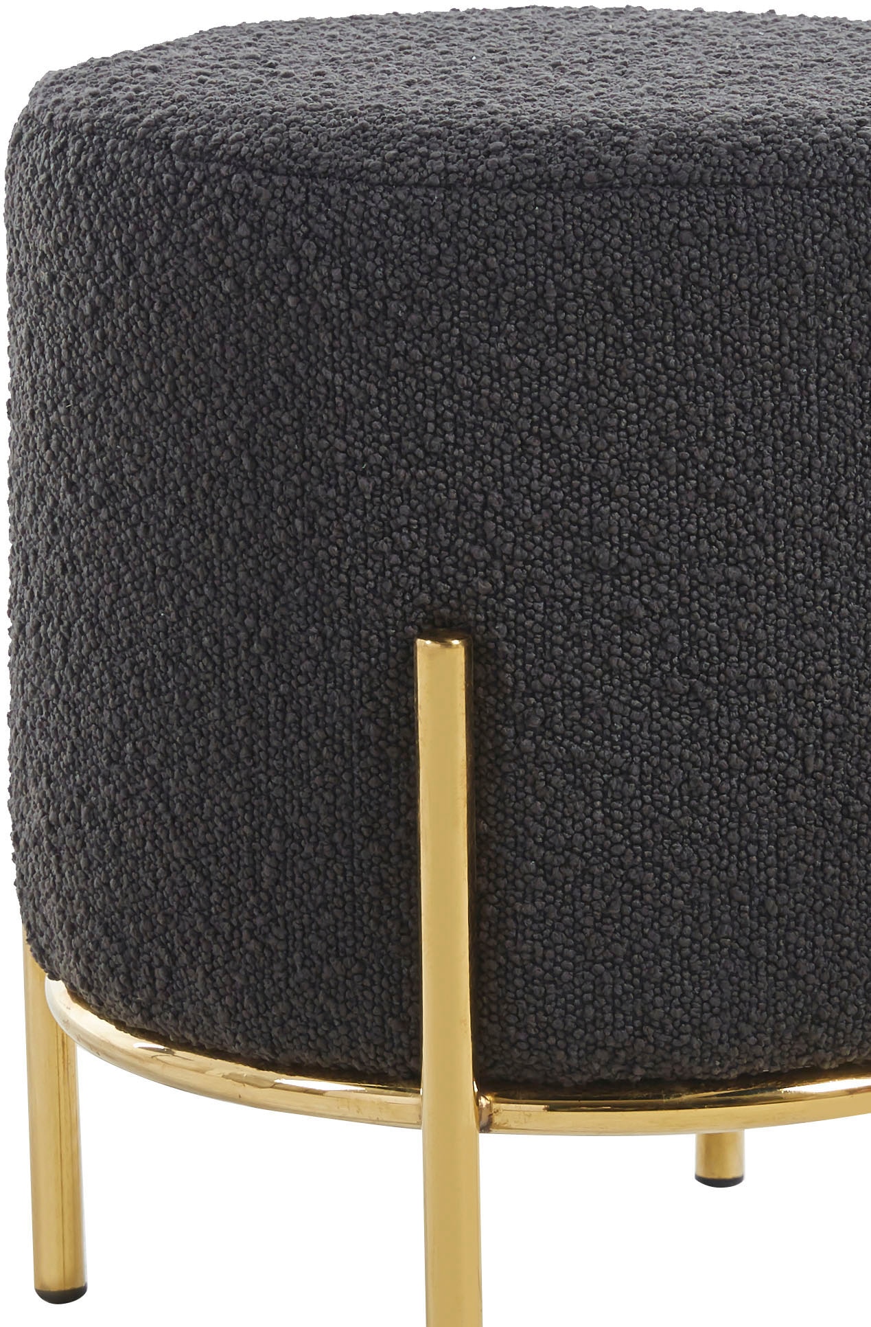 SalesFever Polsterhocker, mit Design-Gestell aus goldfarbenem Metall