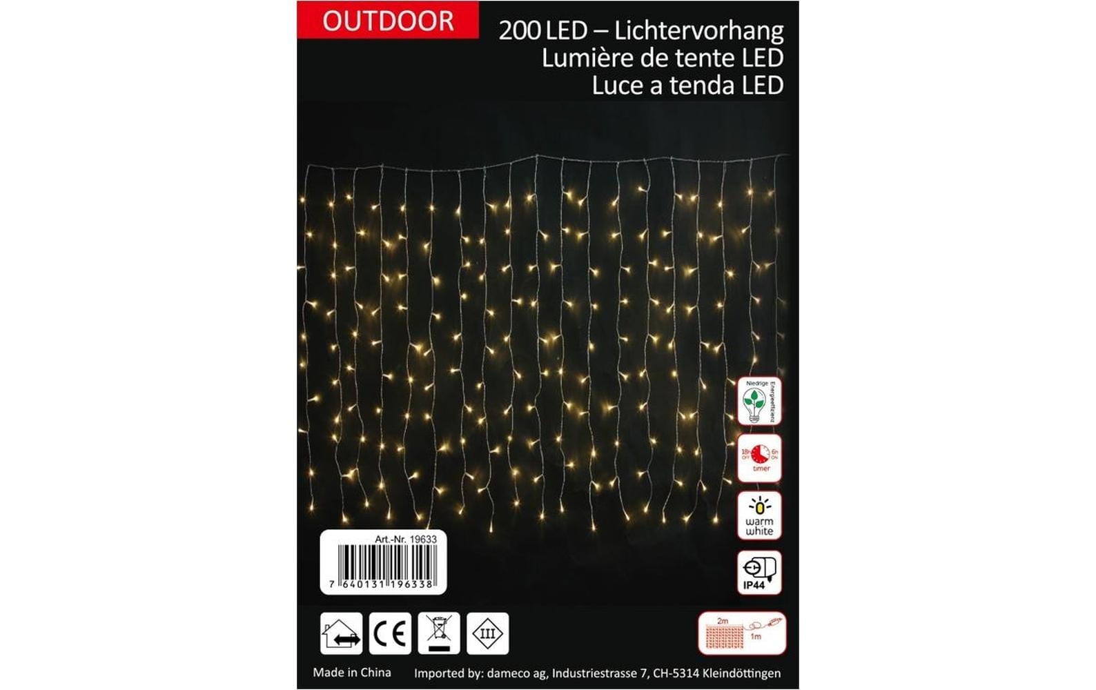 LED-Lichtervorhang »Dameco LED LV 20 Strängen«, 200 St.-flammig