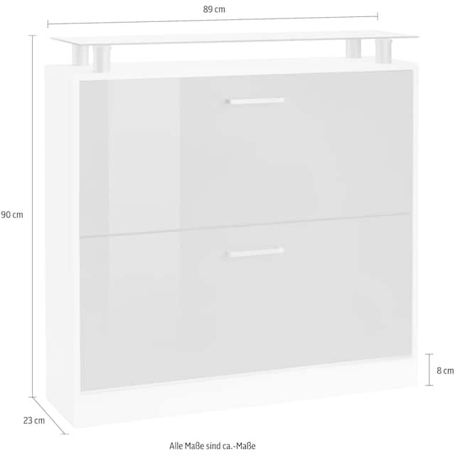Möbel Jelmoli-Online entdecken borchardt mit im Glasablage Breite ❤ 89 »Finn«, cm, Schuhschrank Shop