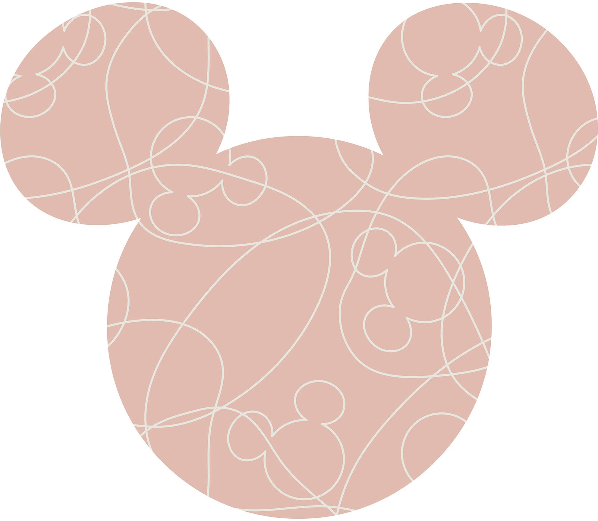 Wandtattoo »Mickey Head Knotted«, (1 St.), 125x125 cm (Breite x Höhe), rund und...