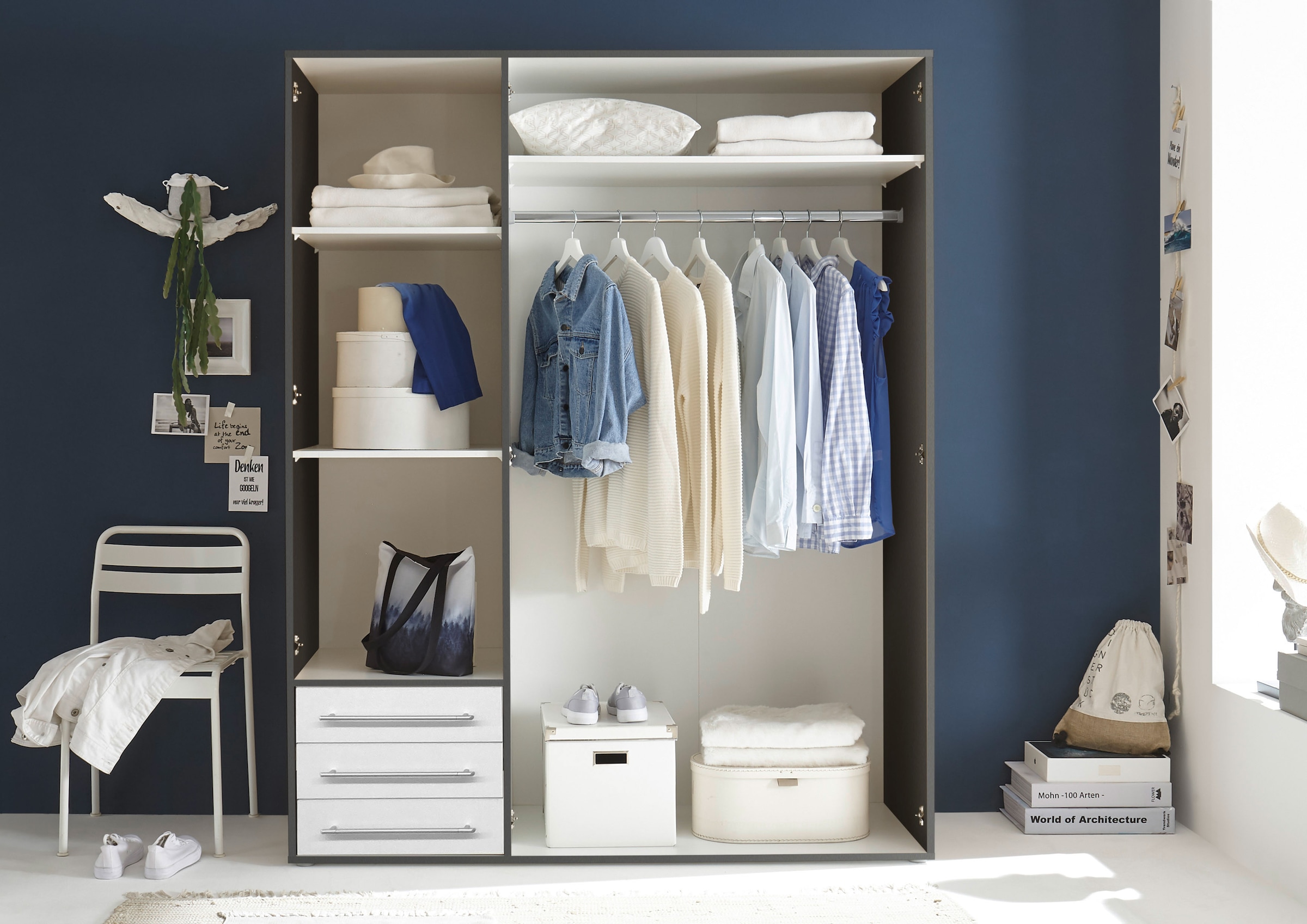 Schlafkontor Drehtürenschrank »Lyss Schrank, Kleiderschrank mit Drehtüren«, in verschiedenen Farben und Grössen erhältlich