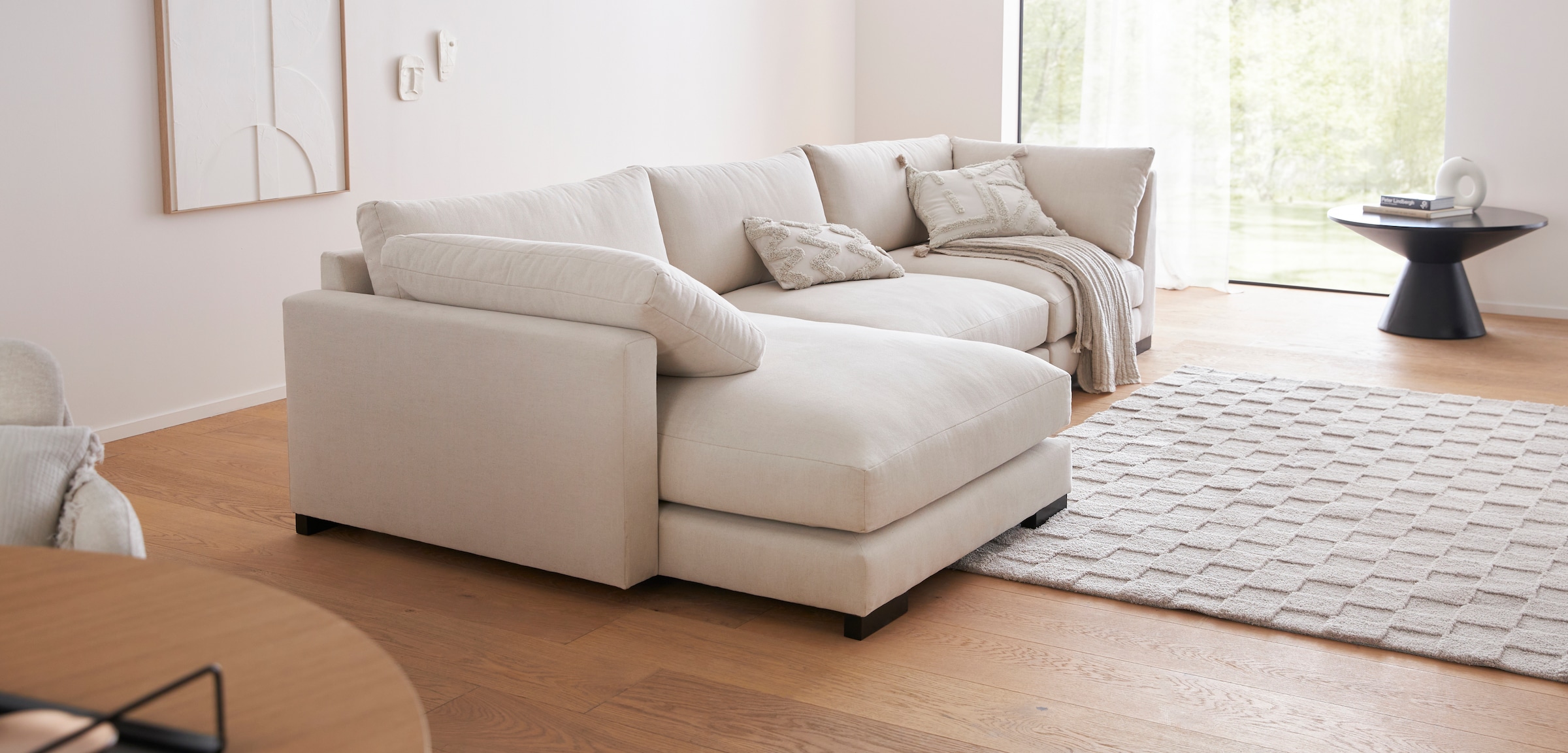 LeGer Home by Lena Gercke Couchtisch »NADYA«, aus schwarzen MDF Holz, zylinderförmiger Fuss