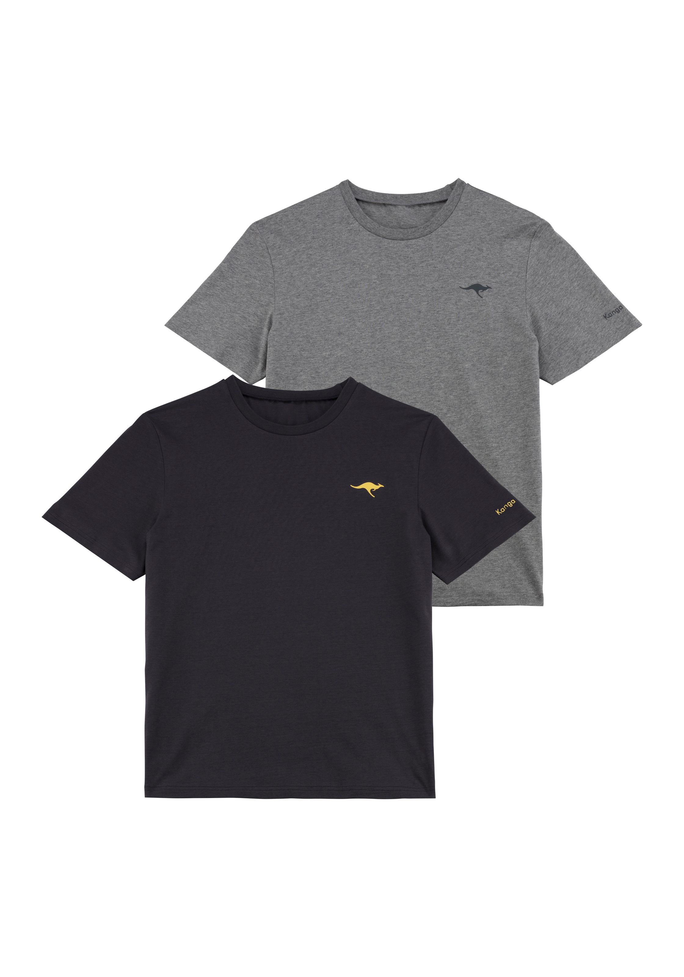 KangaROOS Kurzarmshirt, (2er-Pack), mit KangaROOS Print auf der Brust
