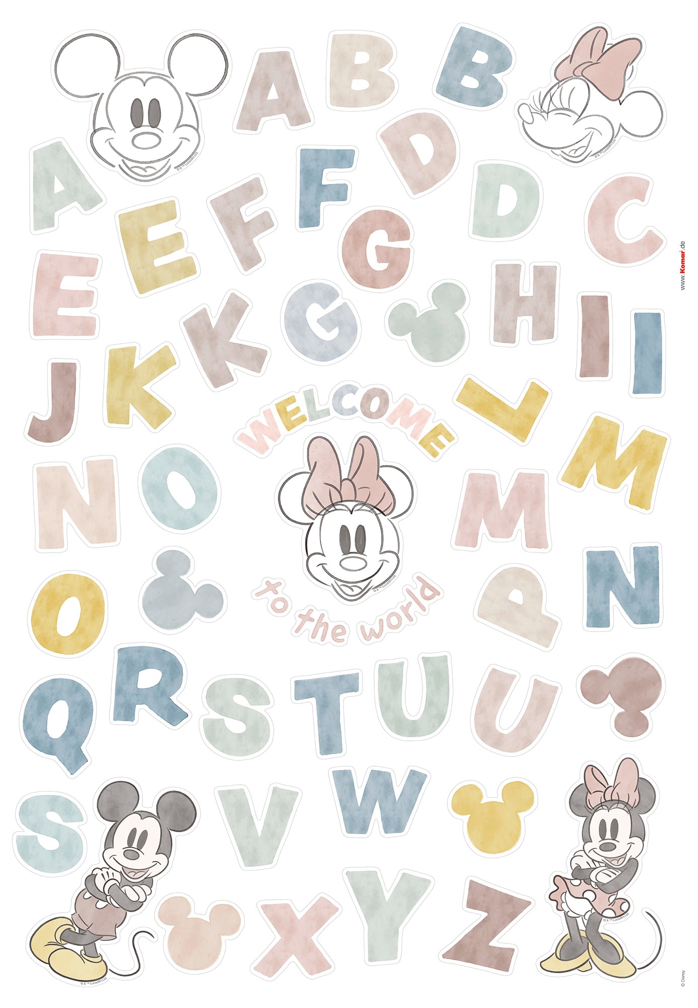 Alphabet«, Höhe), x (56 selbstklebendes »Mickey entdecken | 50x70 Jelmoli-Versand Wandtattoo Wandtattoo günstig cm St.), ✵ (Breite Komar