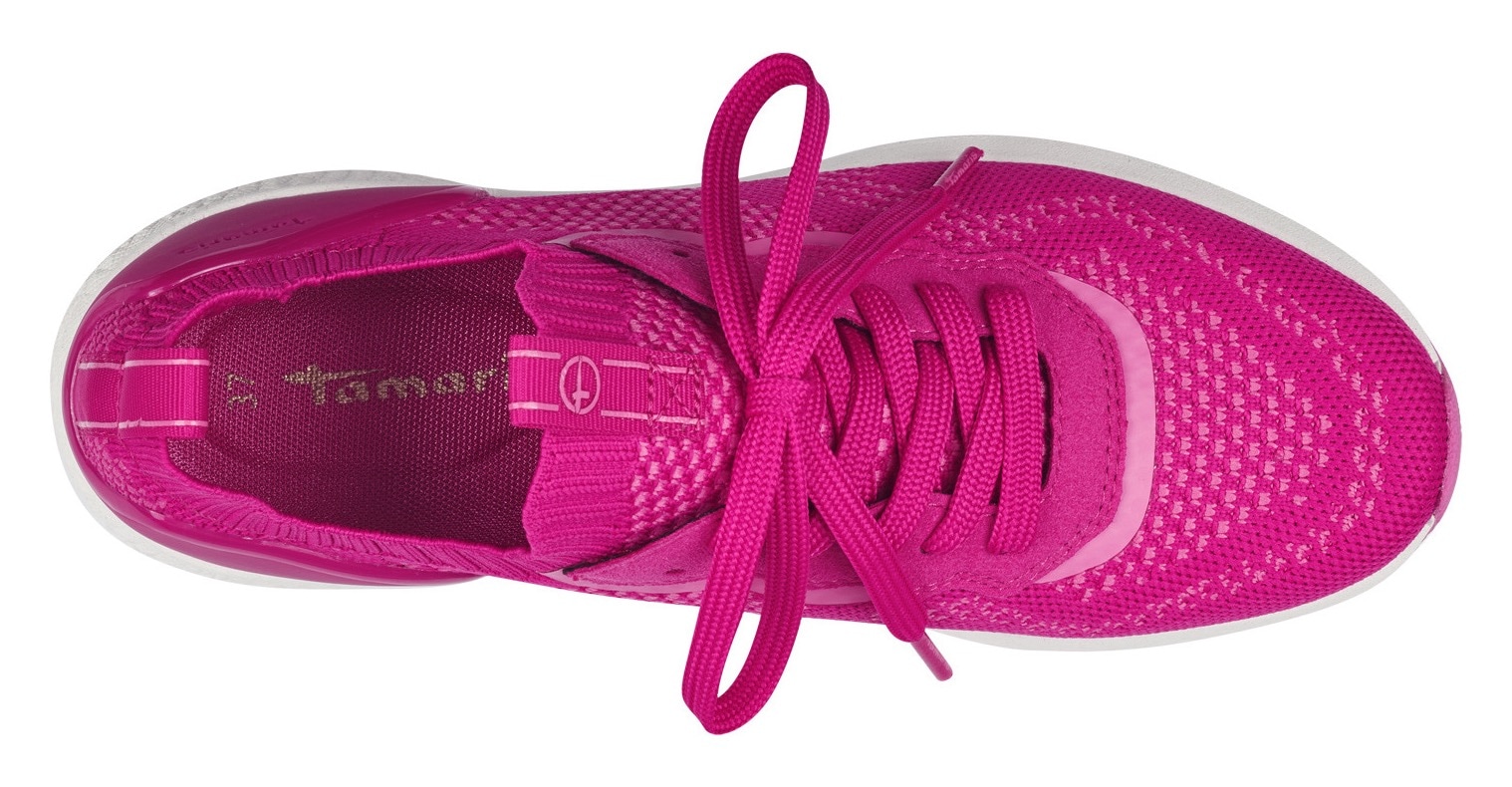 Tamaris Slip-On Sneaker, Freizeitschuh, Halbschuh, Schnürschuh mit aufgesetzer Zierschnürung