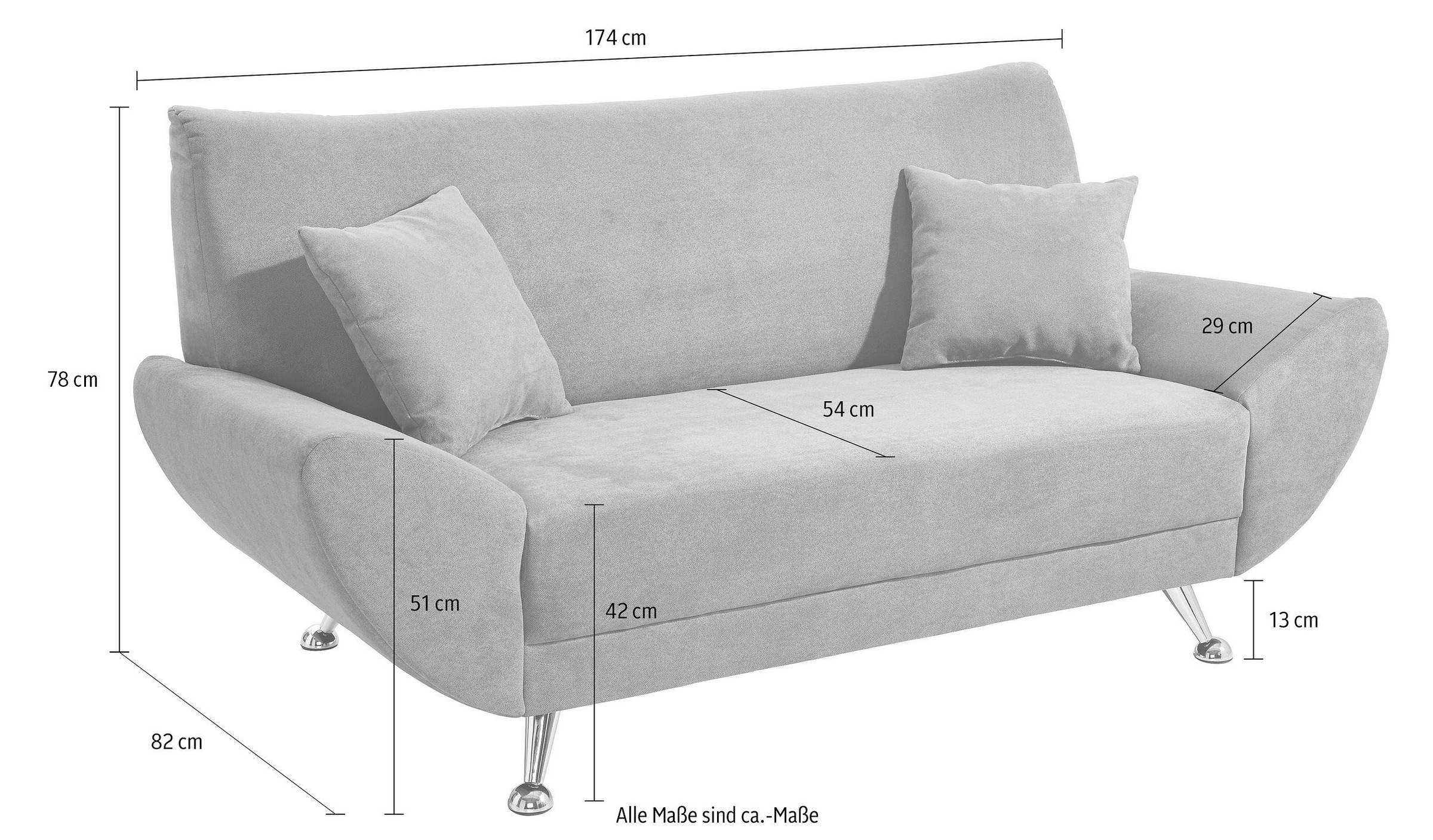 INOSIGN 2-Sitzer »Saltare, elegant und komfortabel, toller Designfuss«