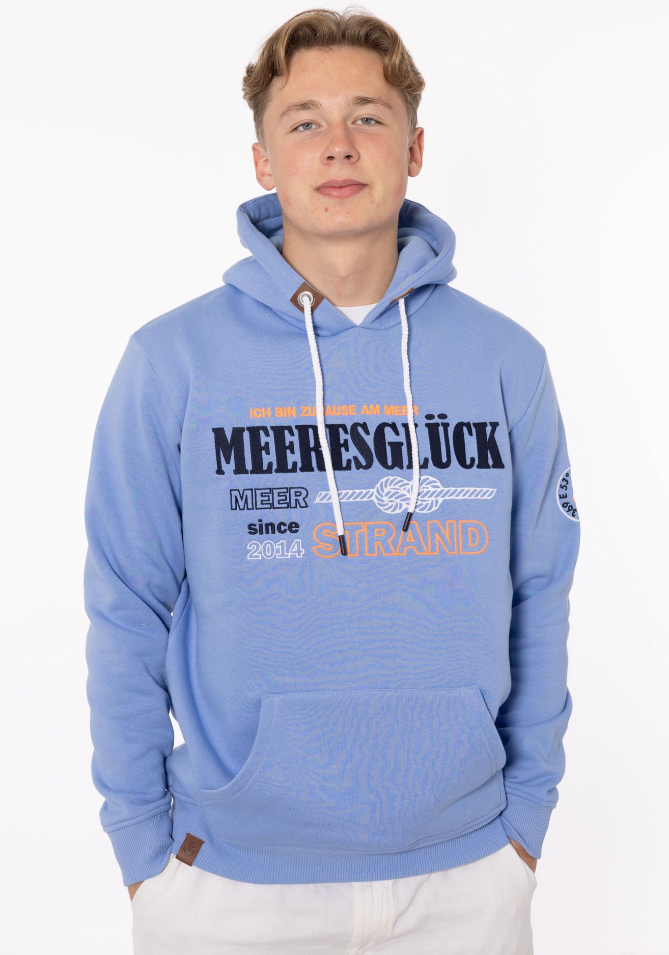 Zwillingsherz Hoodie »"Meeresglück"«, mit gesticktem Detail am Ärmel und Kapuze