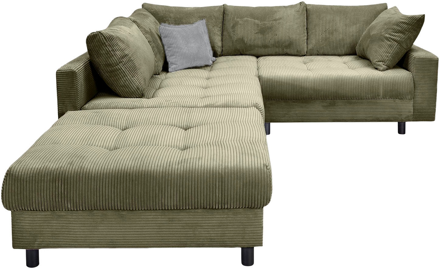 Home affaire Ecksofa »Toni L-Form, B: 215 cm«, mit Hocker & 2 Zierkissen, Federkern