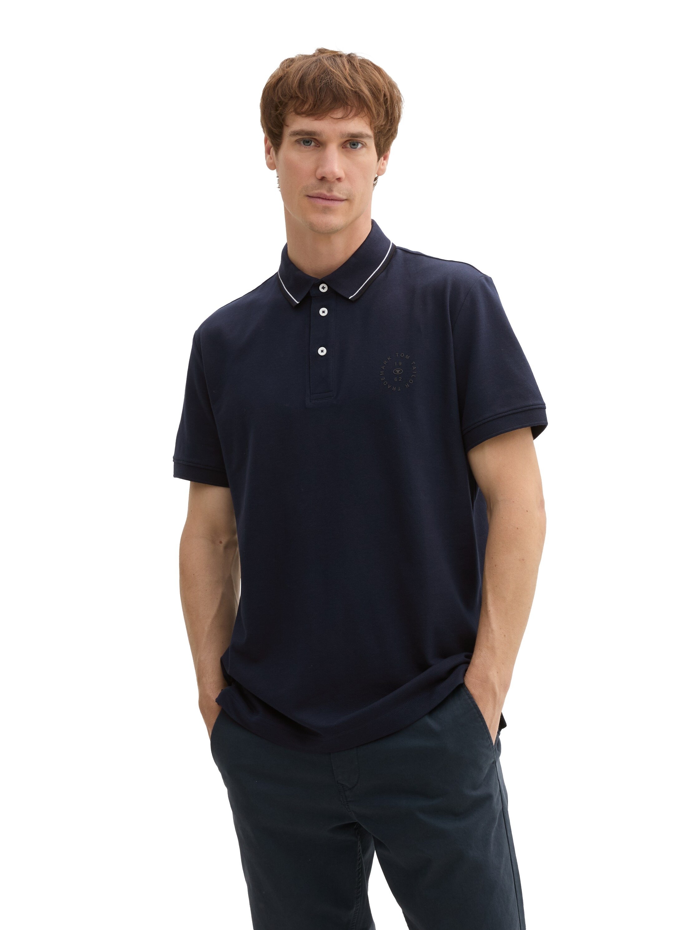 Poloshirt, mit Logo Print