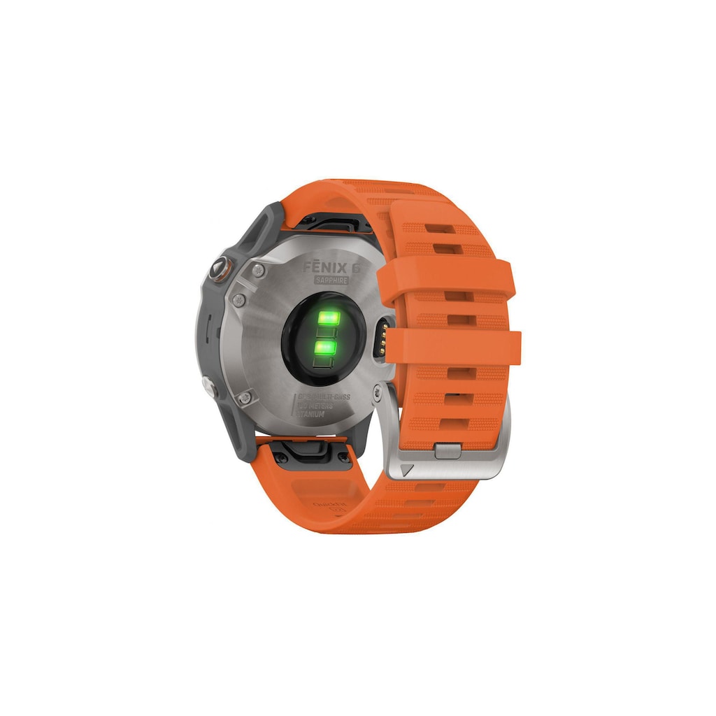 Garmin Smartwatch »fenix 6 Sapphire Orange/Silberfarben«