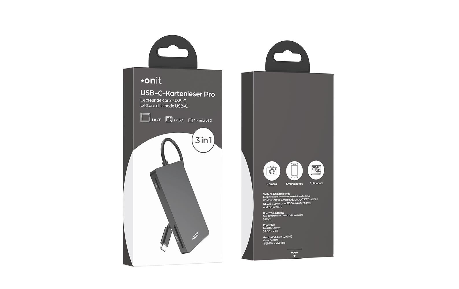onit Speicherkartenleser »Extern Pro USB-C 3-in1«