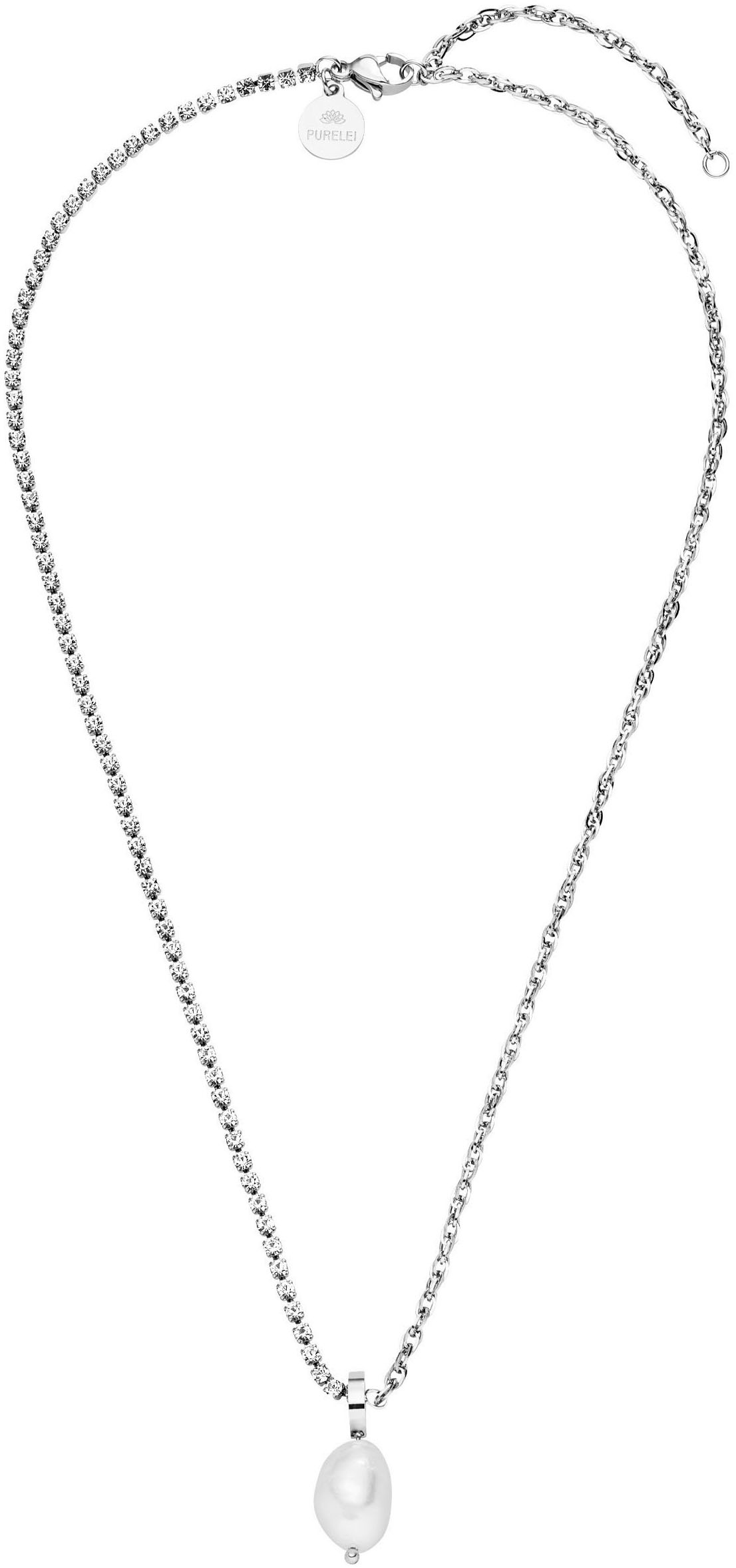 Purelei Kette mit Anhänger »Schmuck Geschenk Elua Glitzer, 2108«, mit Zirkonia (synth.) - mit Süsswasserzuchtperle