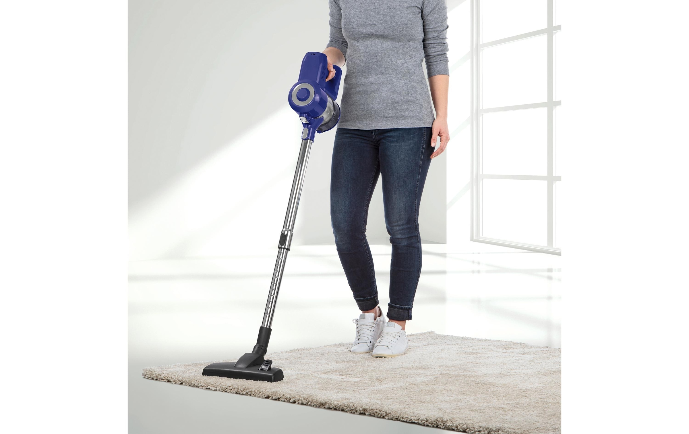 CLEANmaxx Akku-Hand-und Stielstaubsauger »Blau/Silberfarben«
