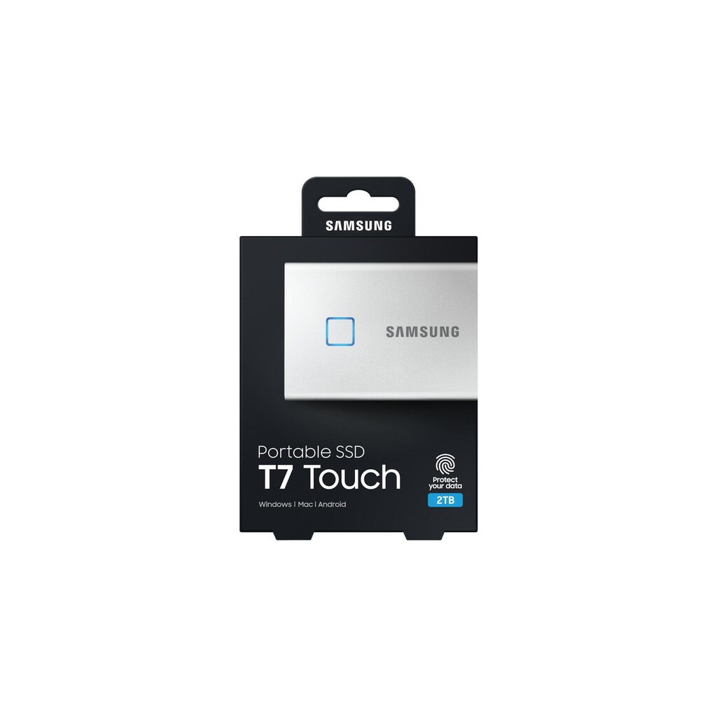 Samsung externe SSD »ortable T7, 2 TB, Touch Silver, USB 3.2 Gen 2«