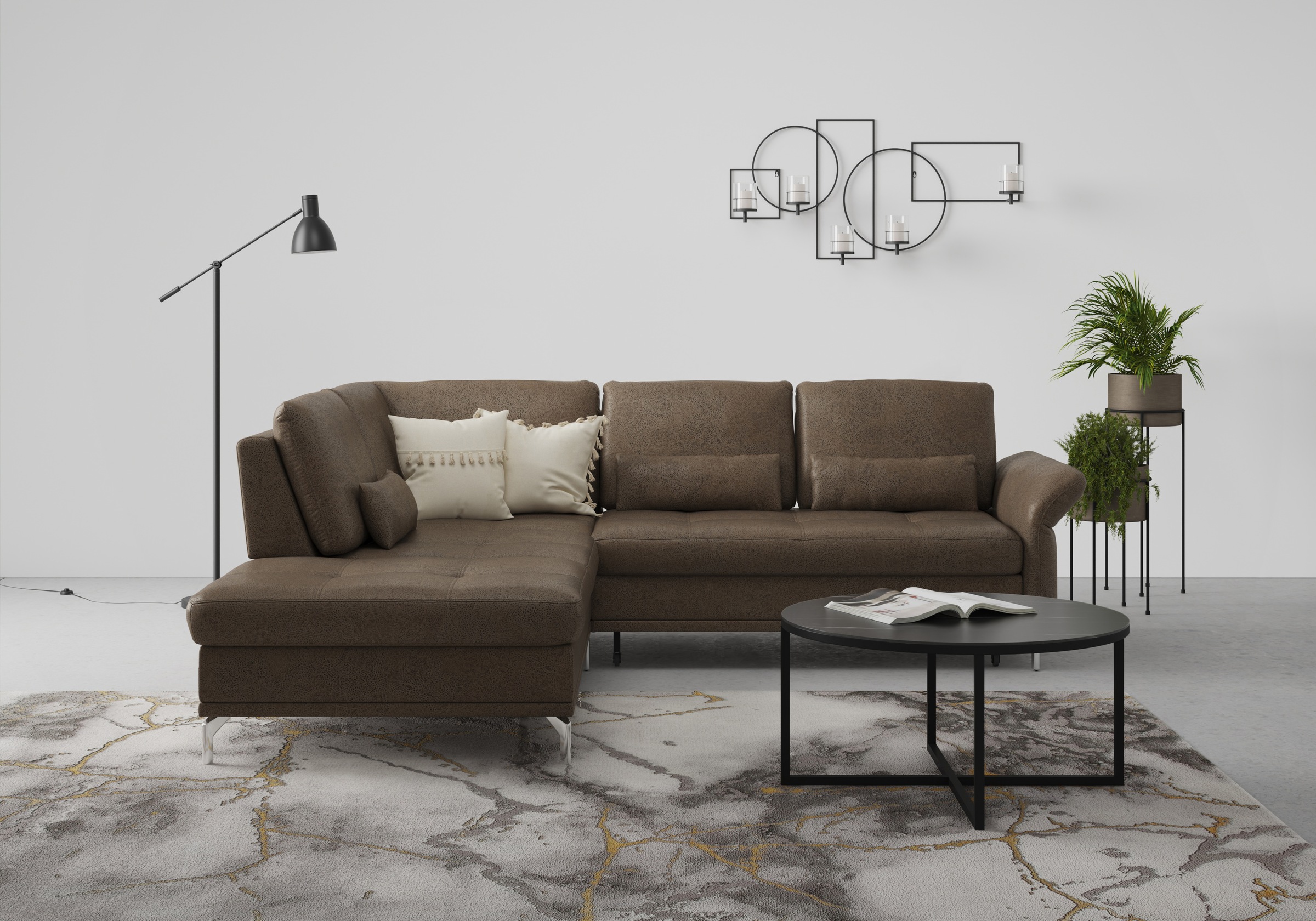 INOSIGN Ecksofa »Palm Beach L-Form«, Federkern, mit Sitztiefenverstellung, wahlweise mit Bettfunktion