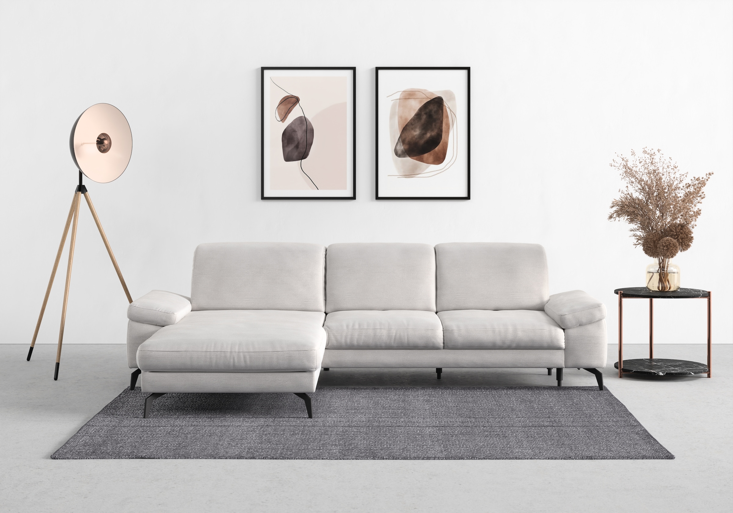 sit&more Ecksofa "Cabana L-Form" Recamiere, wahlweise mit Sitztiefen-, Armlehnen- und Kopfteilfunktion