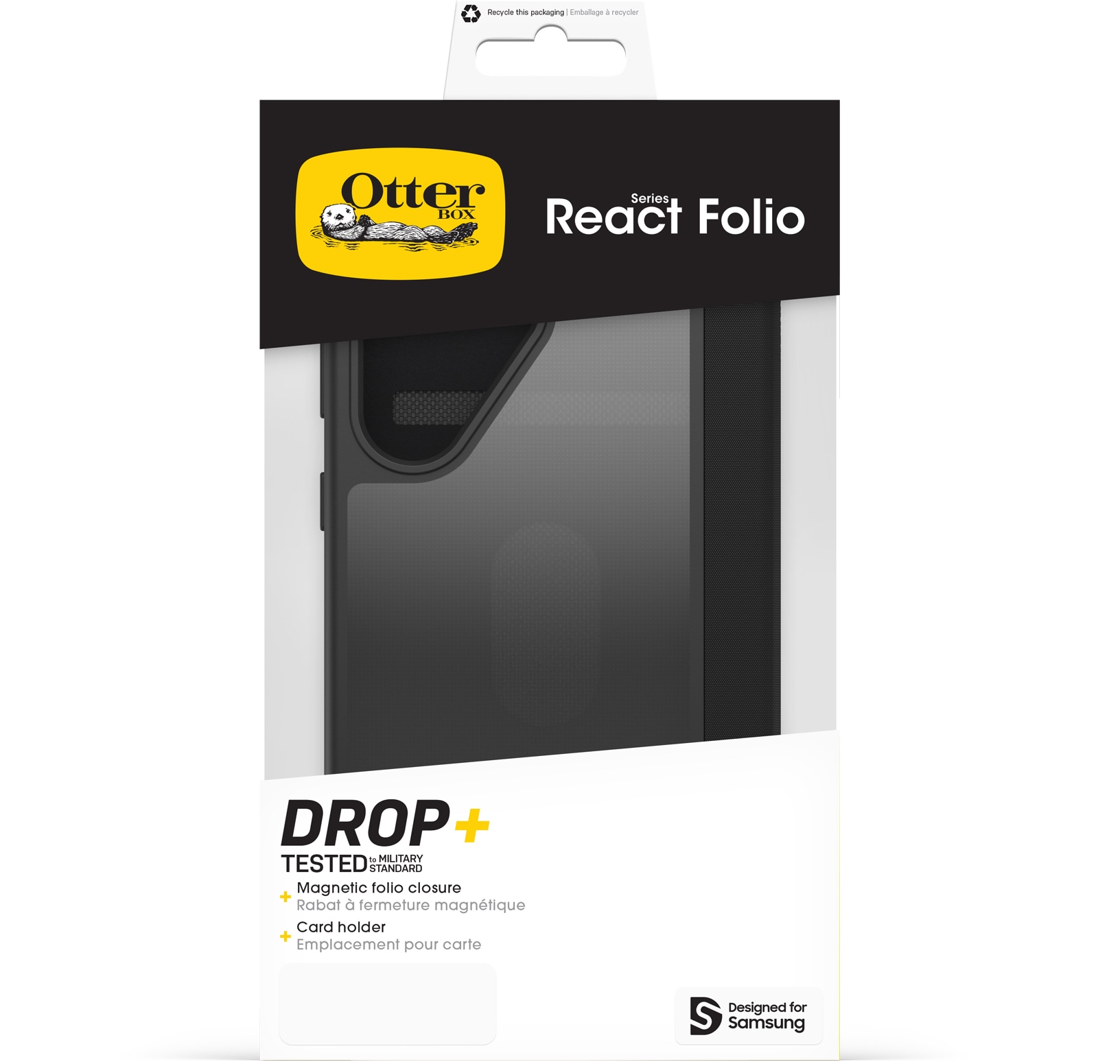 Otterbox Handyhülle »React Folio Samsung Galaxy S25 Ultra -clear/black«, Backcover, Schutzhülle, Handyschutzhülle, Case, Schutzcase, stossfest