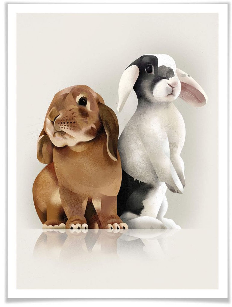 geringster Preis Wall-Art Poster »Bunny Love«, Schriftzug, Jelmoli-Versand online St.), Wandposter | (1 Wandbild, bestellen Poster, Bild