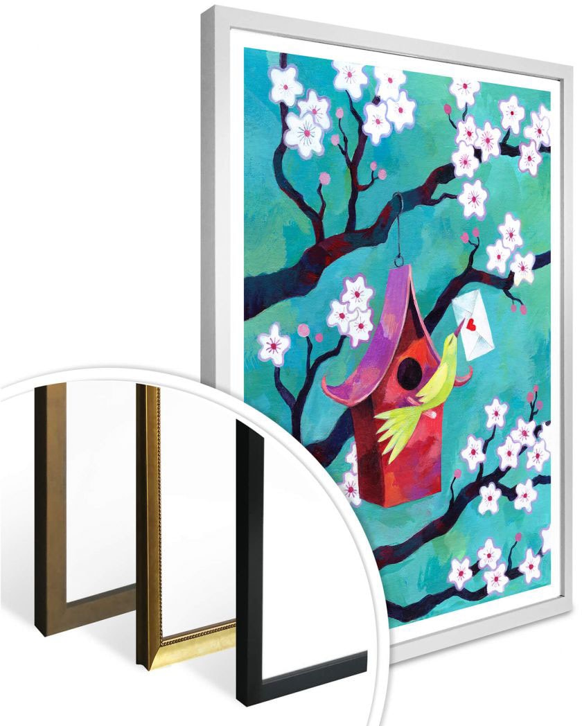 St.), Wandposter Vogelhäuschen«, kaufen (1 online Poster Wall-Art Wandbilder Wandbild, Poster, Jelmoli-Versand | »Märchen Vögel, Bild,