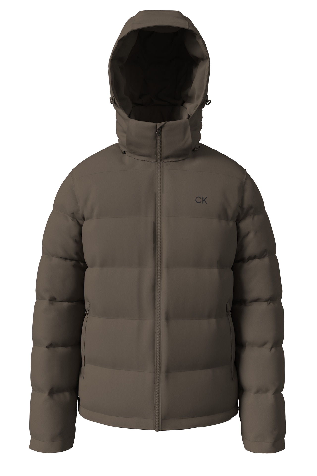 Calvin Klein Jeans Steppjacke »LS NYLN ZP OFF HD DW« mit Kapuze Kapuze, Regular Fit, warm wattiert
