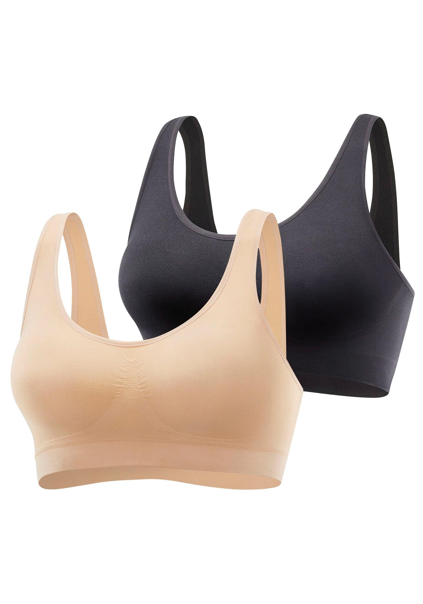 petite fleur Bralette-BH, (Packung, 2 Stück), SEAMLESS ohne Bügel aus weichem Microtouchmaterial