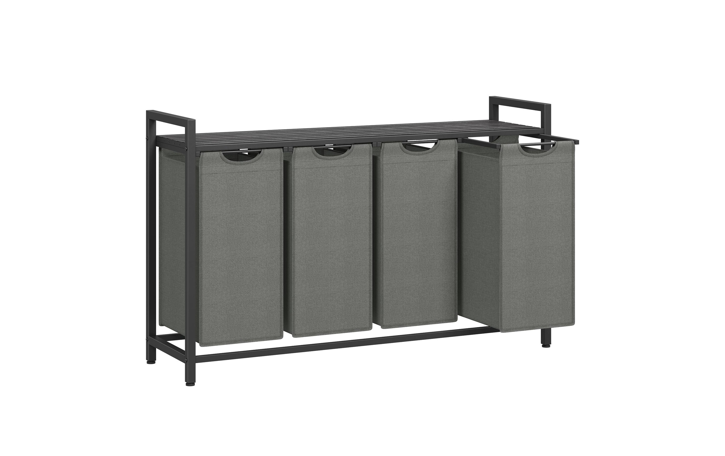 VASAGLE Wäschekorb »4 x 40 l, Grau/Schwarz«