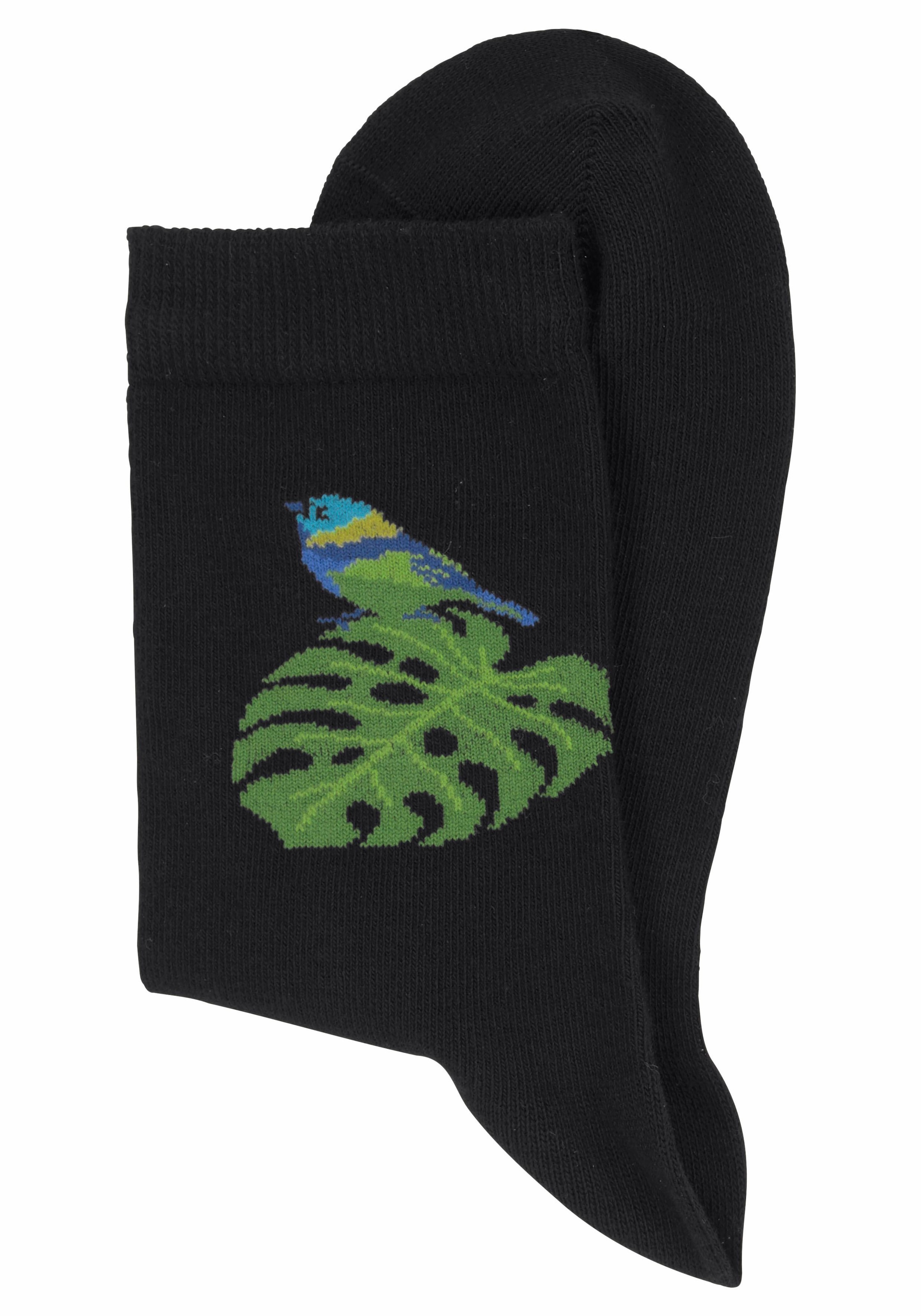 H.I.S Socken, (Set, 7 Paar), mit Schmetterlings- und Vogelmotiven