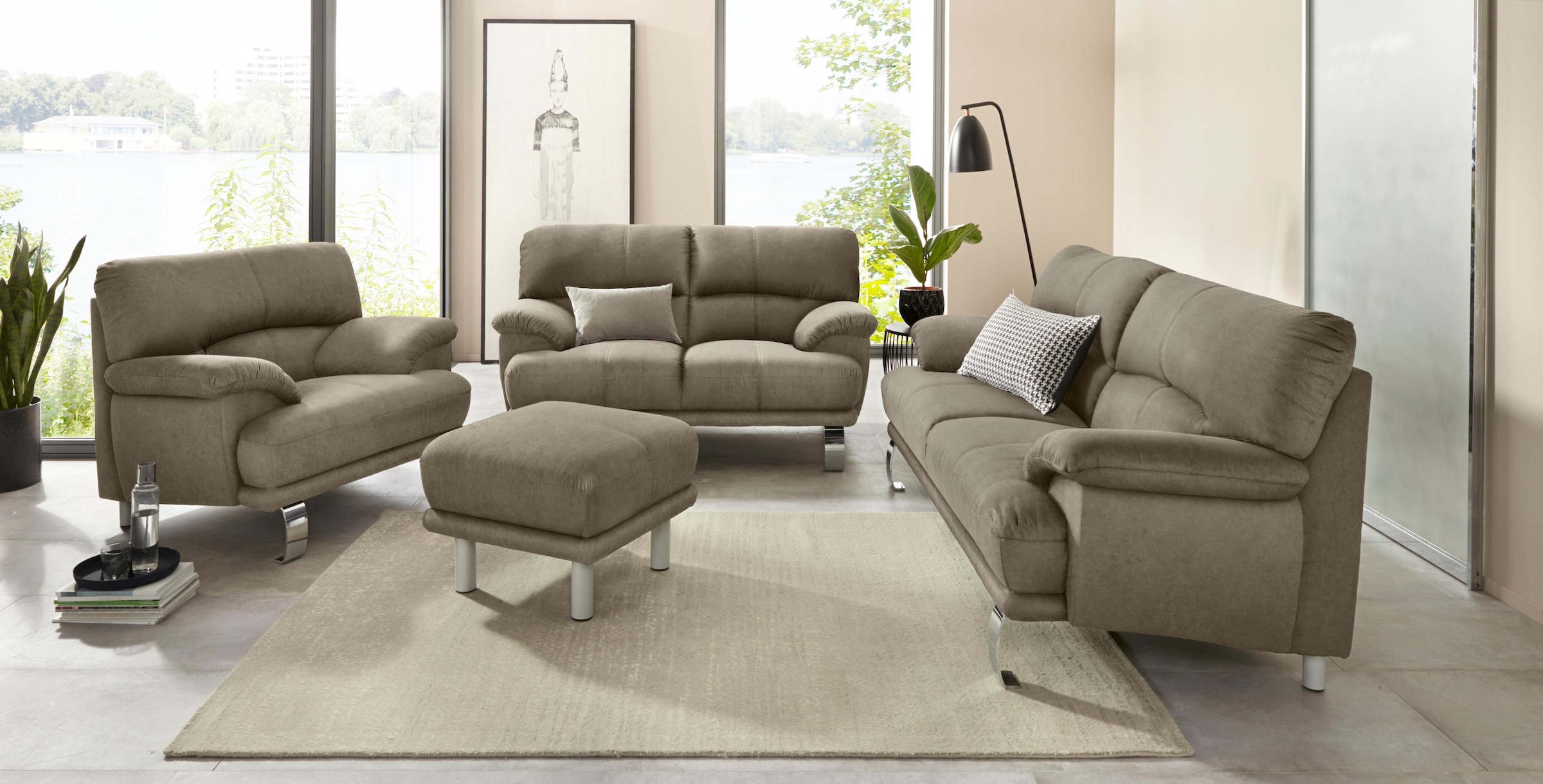 TRENDMANUFAKTUR 2-Sitzer »Cecilia II, mit italienischem Design, tollen Details«, und tollem Sitzkomfort