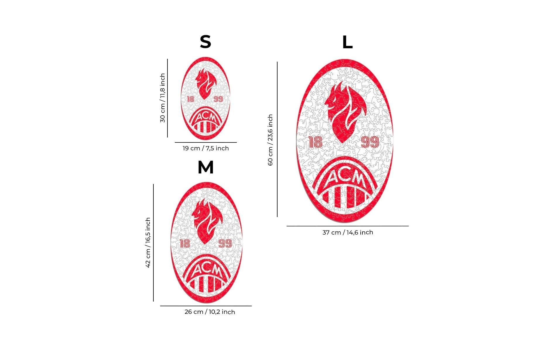 Puzzle »Iconic AC Milan – Retro Logo«, Holzart: Birke (Herkunftsland: China)