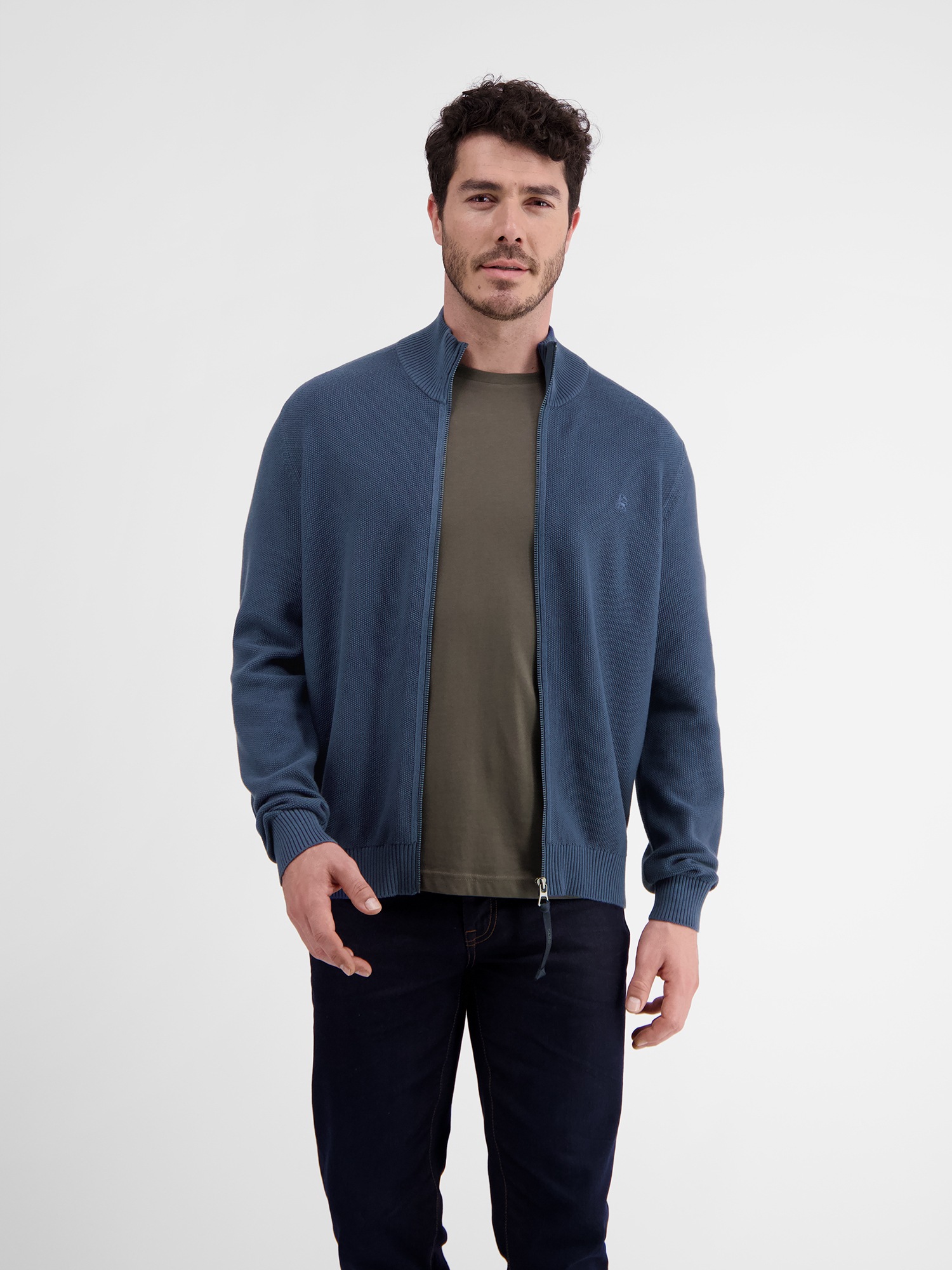 LERROS Strickjacke »LERROS Strickjacke mit Stehkragen«