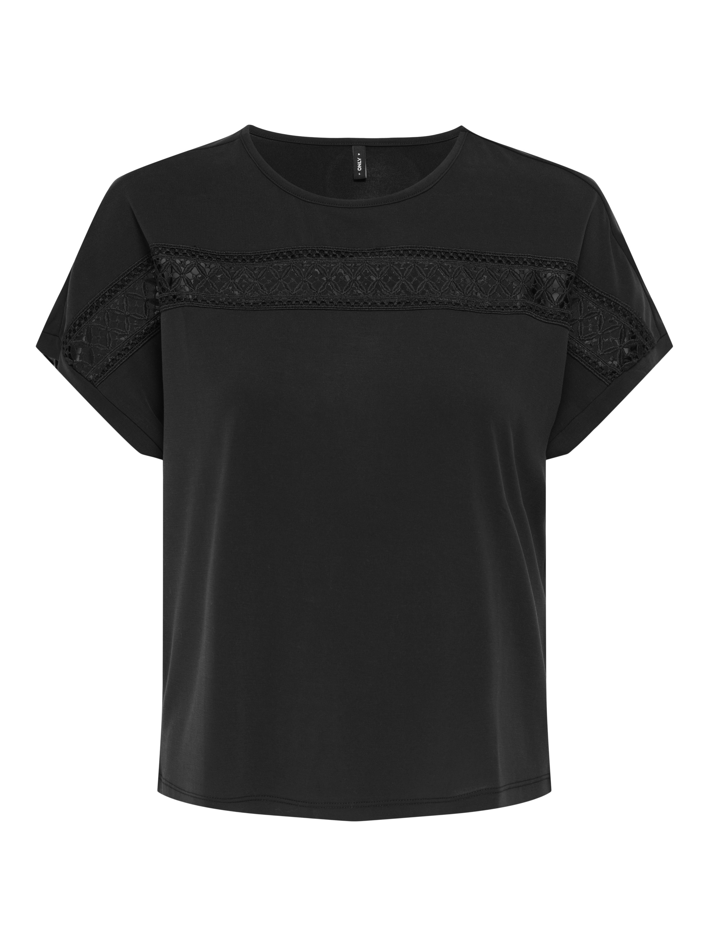 ONLY Kurzarmshirt »ONLFREE LIFE S/S LACE PANEL TOP JRS«
