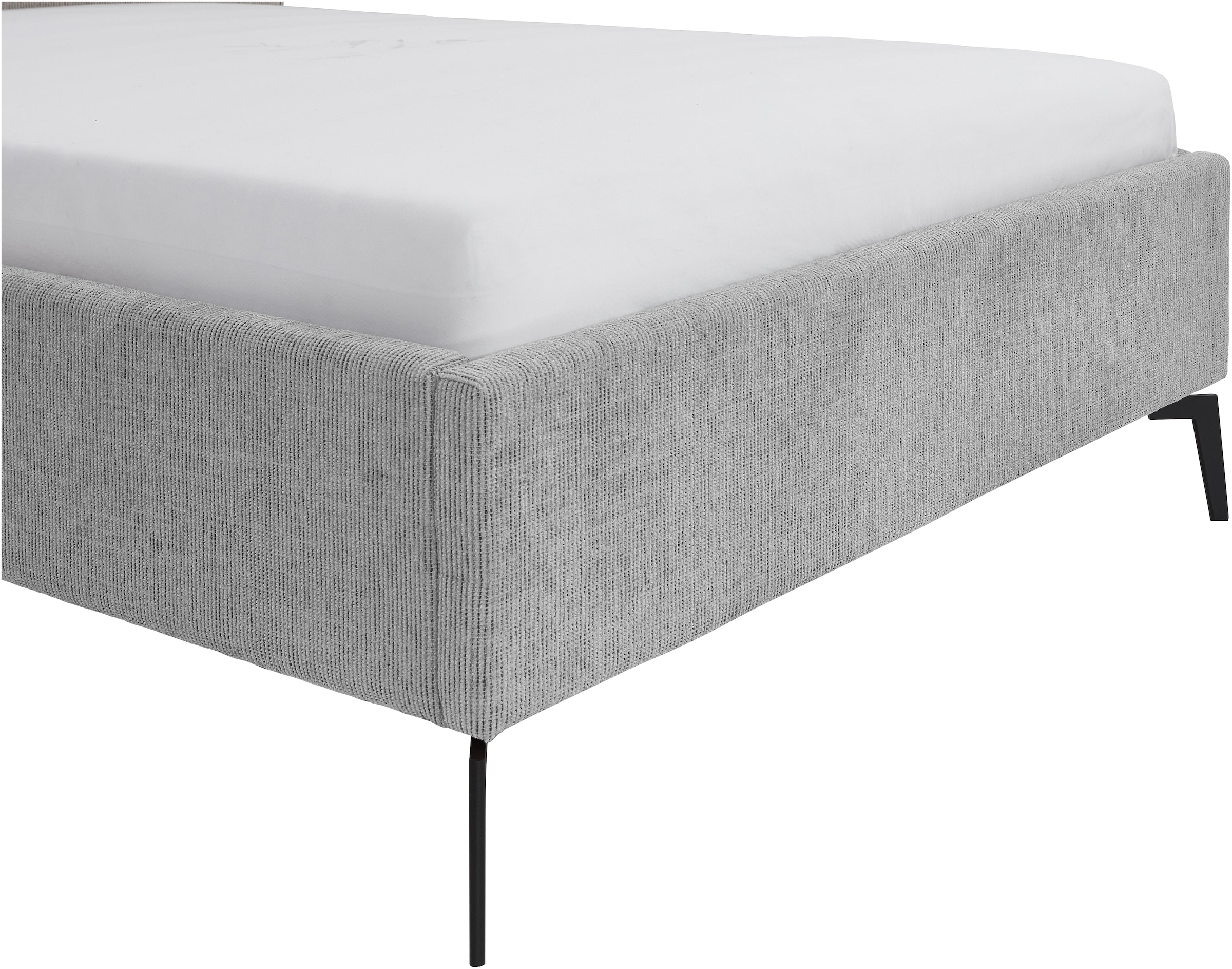 meise.möbel Polsterbett »Riva II«, mit schwarzen Metallfüssen, wahlweise mit Bettkasten