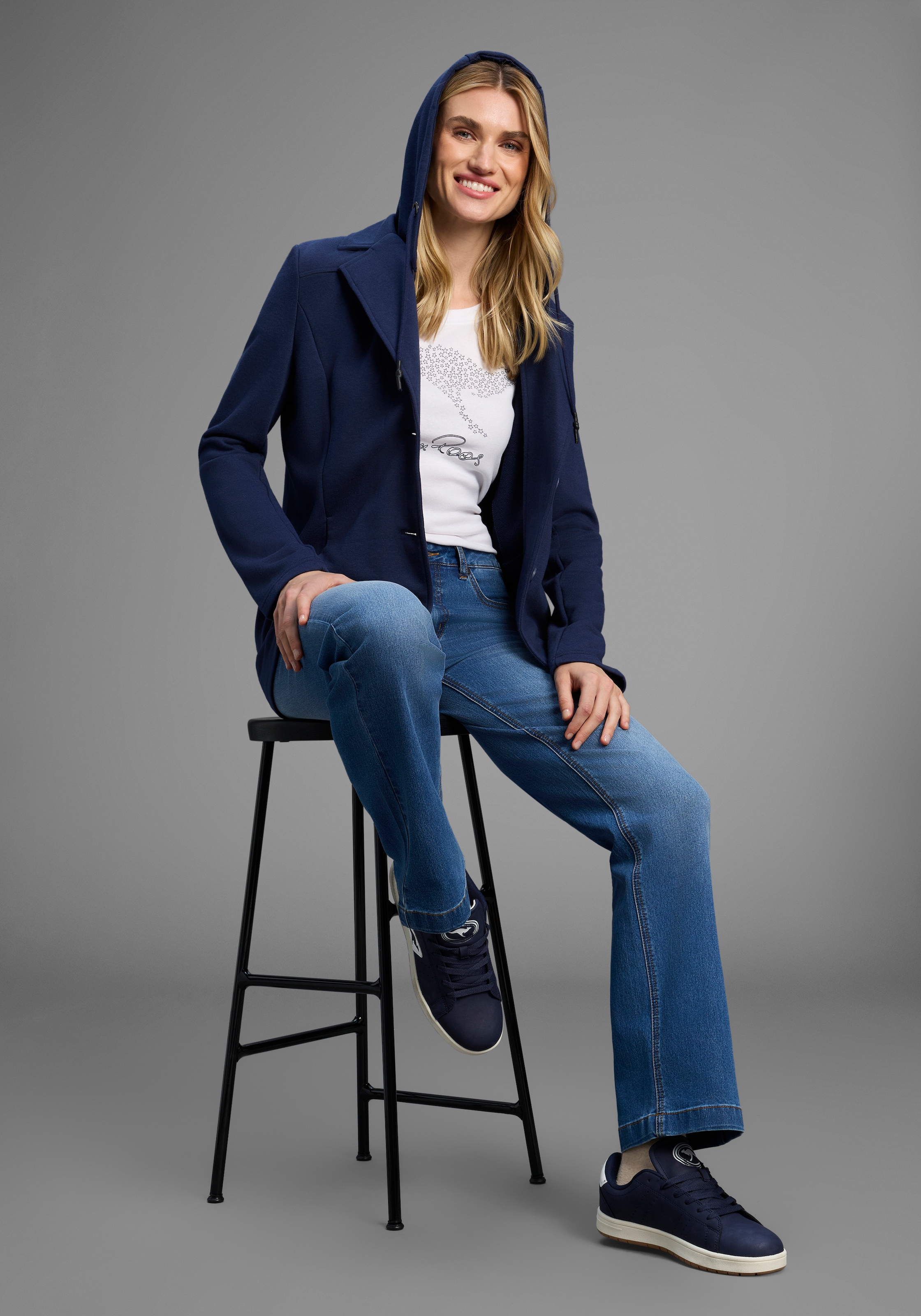 KangaROOS Sweatblazer, mit abknöpfbarer Kapuze
