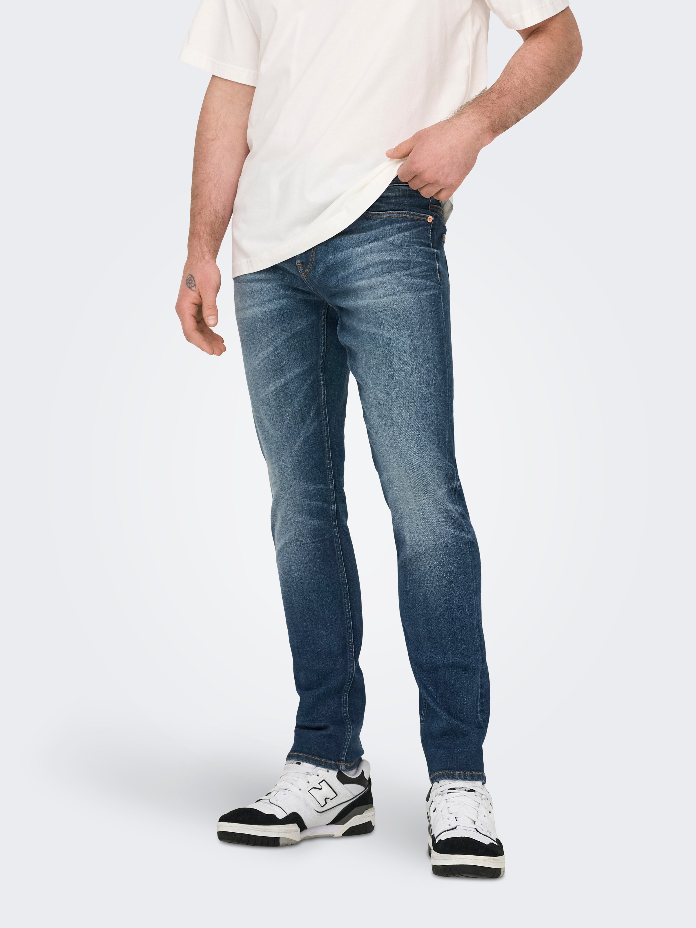 ONLY & SONS Slim-fit-Jeans »OS ONSLOOM SLIM BLUE GREY 40« mit Destroyed Effekt