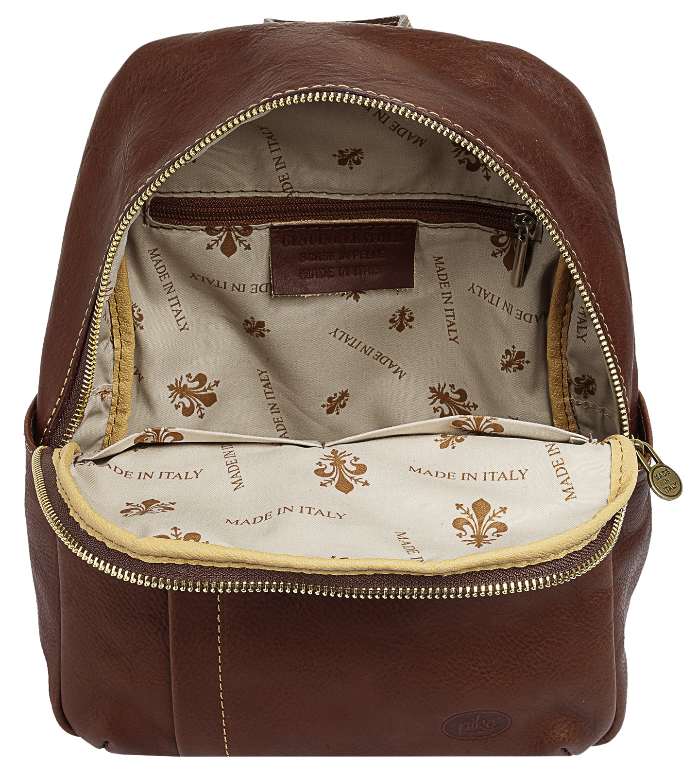 Piké Cityrucksack, echt Leder, Made in Italy