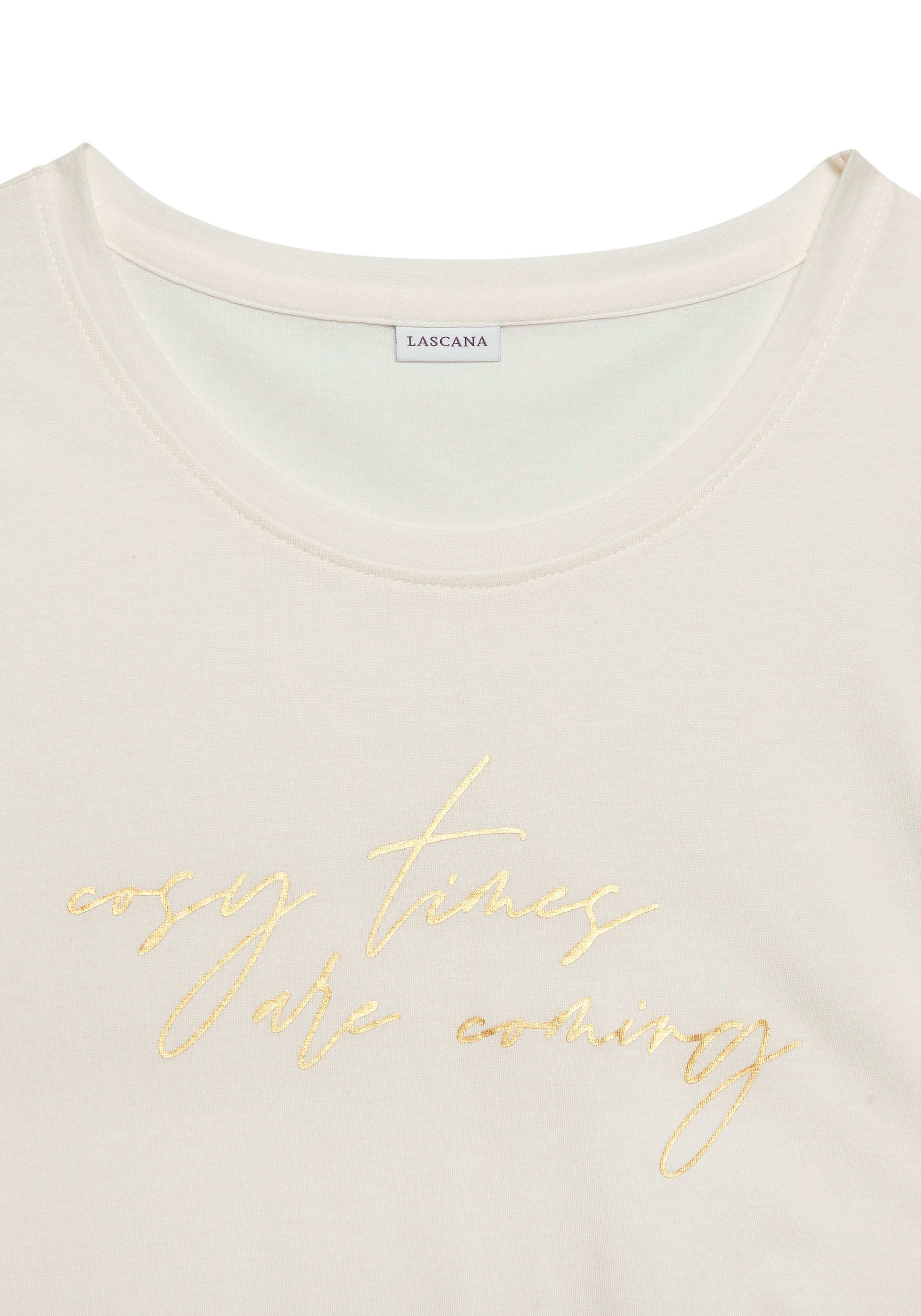 LASCANA Pyjamaoberteil, mit Folienprint