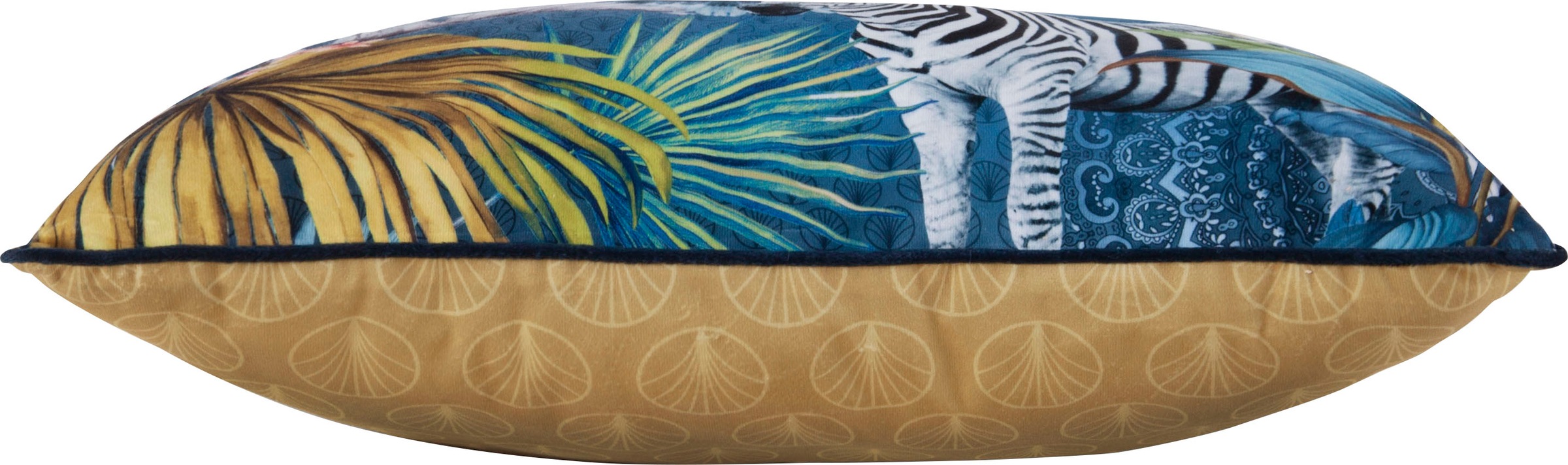 hip Dekokissen »Laska«, Mit Füllung, 1 Stück, Mit Biese, 30x60, Wendeoptik, Weich, Zebra, Blau