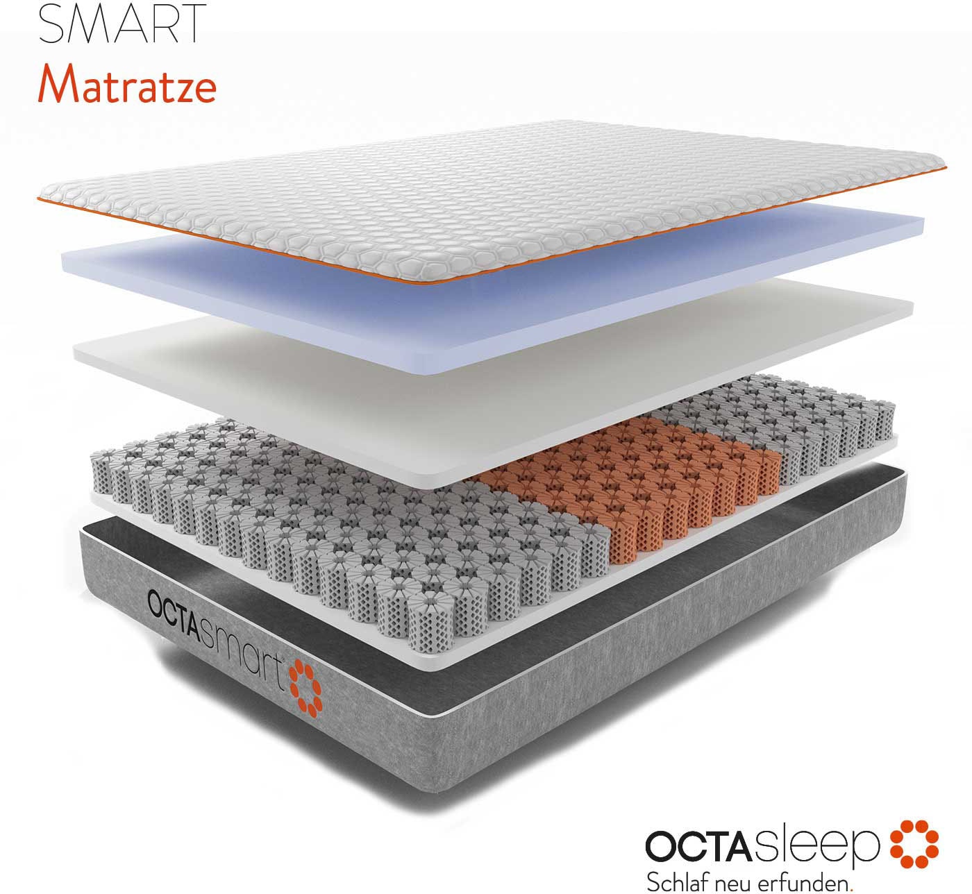 OCTAsleep Komfortschaummatratze »Octasleep Smart Matress«, 18 cm hoch, (1 St.), Innovative Schaumfedern mit neuartigem Komforterlebnis