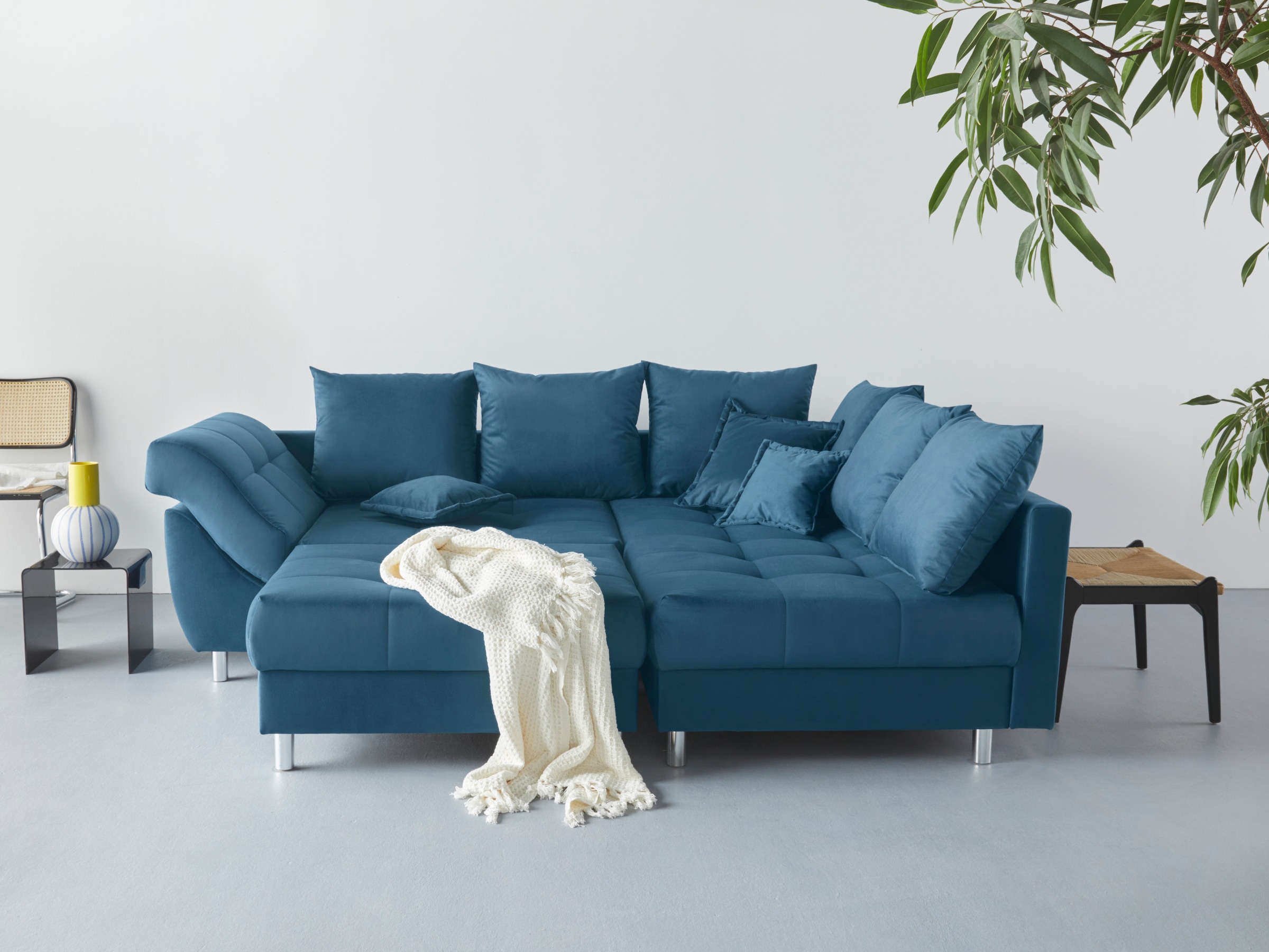 COLLECTION AB Ecksofa »(Spar-Set) Innsbruck L-Form und Hocker«, (Spar-Set), Ecksofa und Hocker, Recamiere links oder rechts montierbar