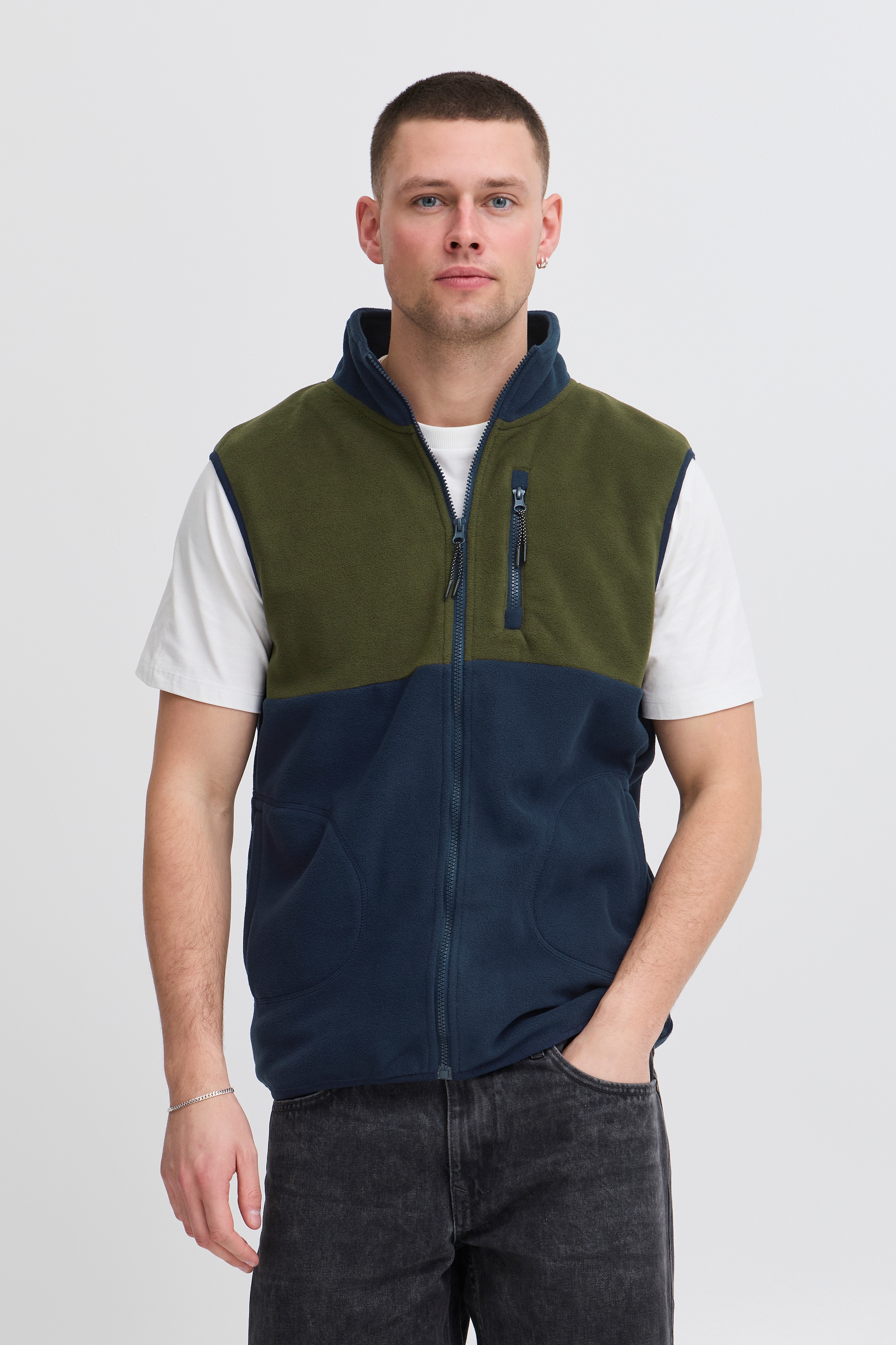 Blend Fleeceweste »BHBROOKS Vest«, in Colorblock Optik