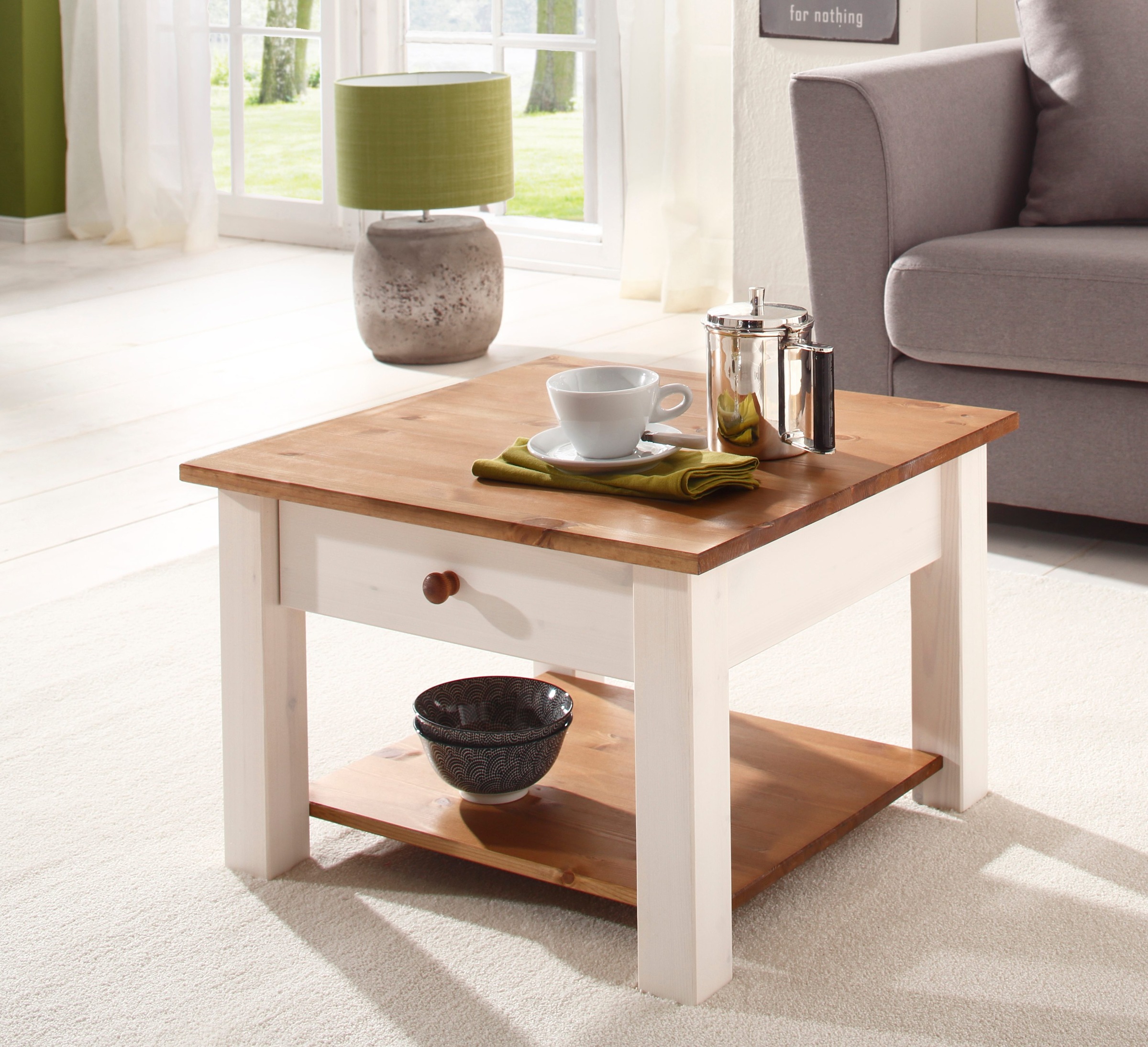 Home affaire Couchtisch »Chicago, TOPSELLER!«, (Couchtisch, Sofatisch), in zwei Grössen, Landhausstil, zusätzlicher Stauraum