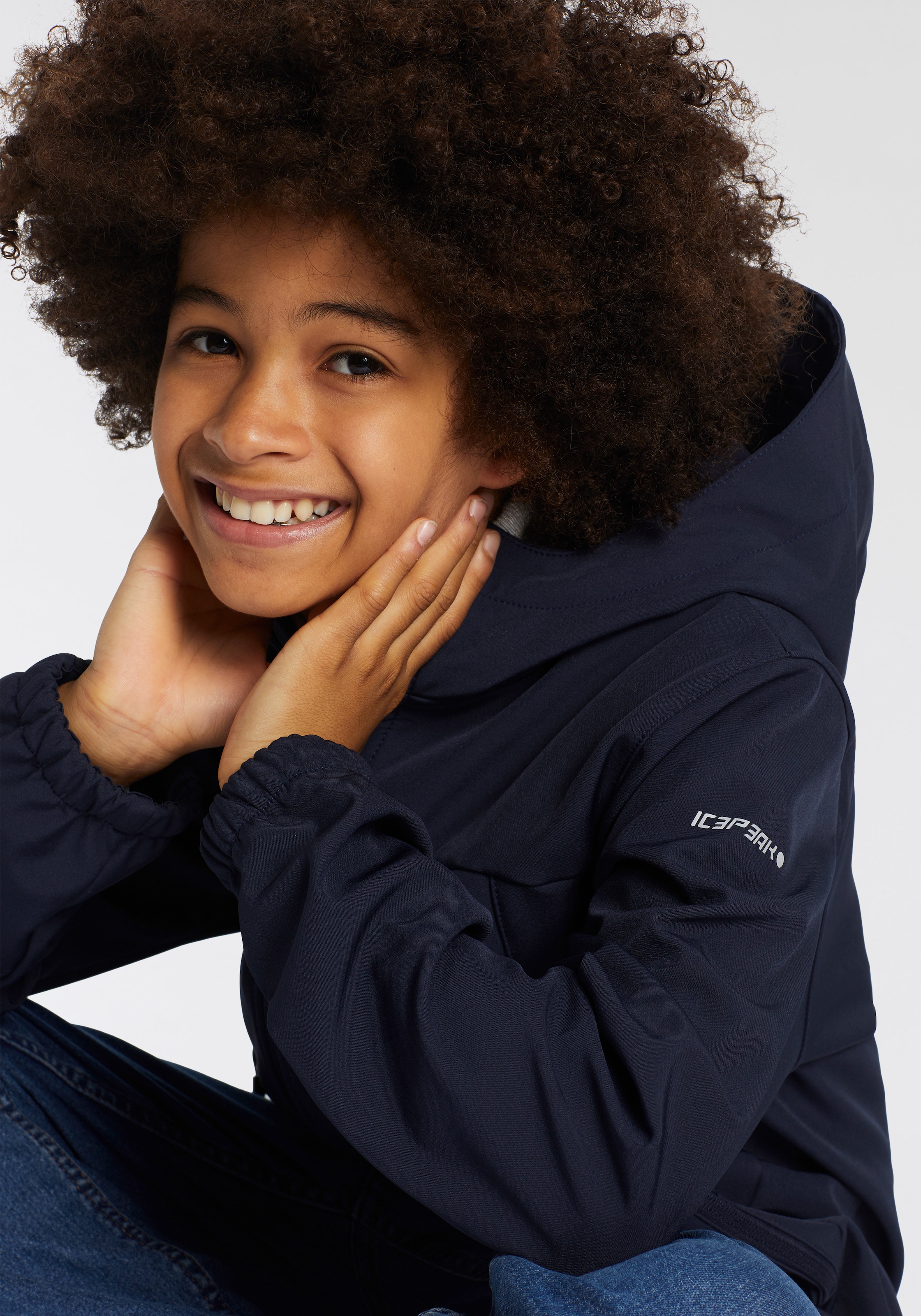 Icepeak Softshelljacke »KONAN JR«, (1 St.), mit Kapuze, aus winddichtem und wasserabweisendem Material