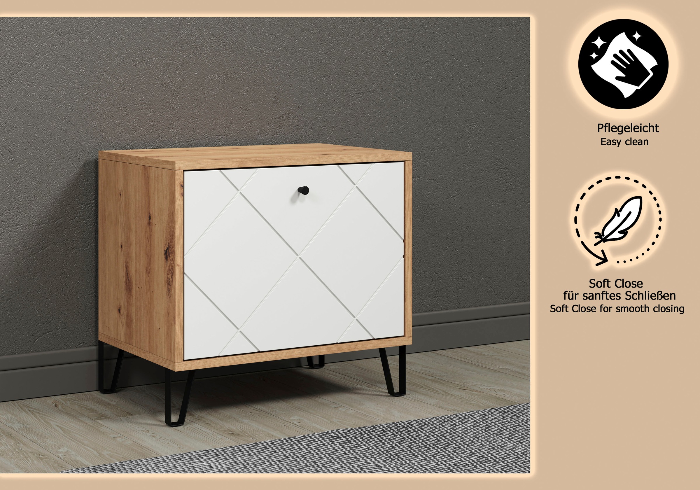 Places of Style Sitzbank »Tarragona«, (1 St.), Sitzbank mit Klappe & Soft-Close - (B/T/H) 63/40/56 cm