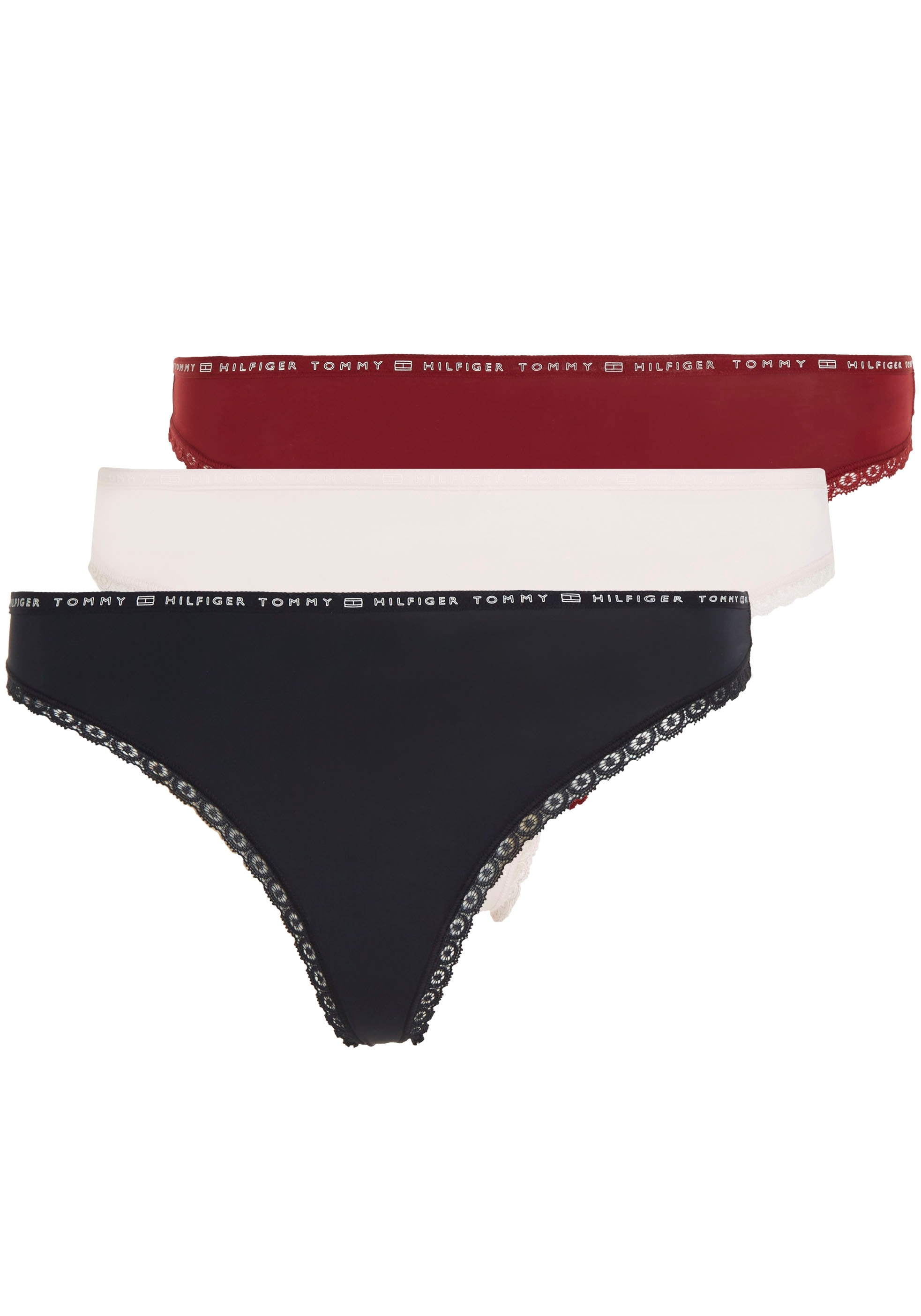 Tommy Hilfiger Underwear String, (Packung, Schweiz bestellen 3er-Pack), online St., Jelmoli-Versand 3 bei Tommy Hilfiger-Logomuster mit