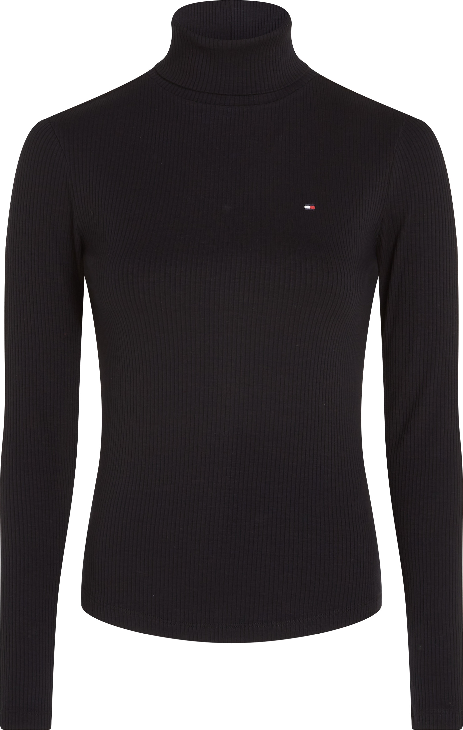 Tommy Hilfiger Langarmshirt »SLIM 5X2 RIB ROLL-NK LS«, in gerippter Struktur