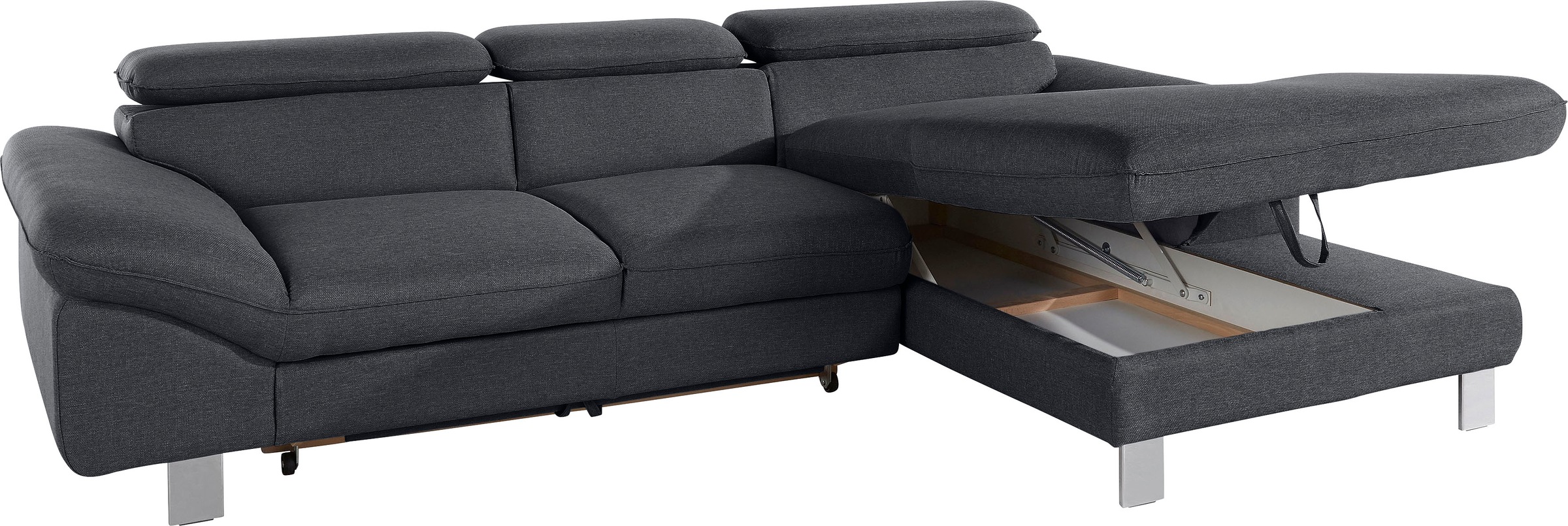 COTTA Polstergarnitur »Driver L-Form«, (Set, 2 tlg.), Set bestehend aus: Ecksofa mit Kopfteilverstellung & Hocker