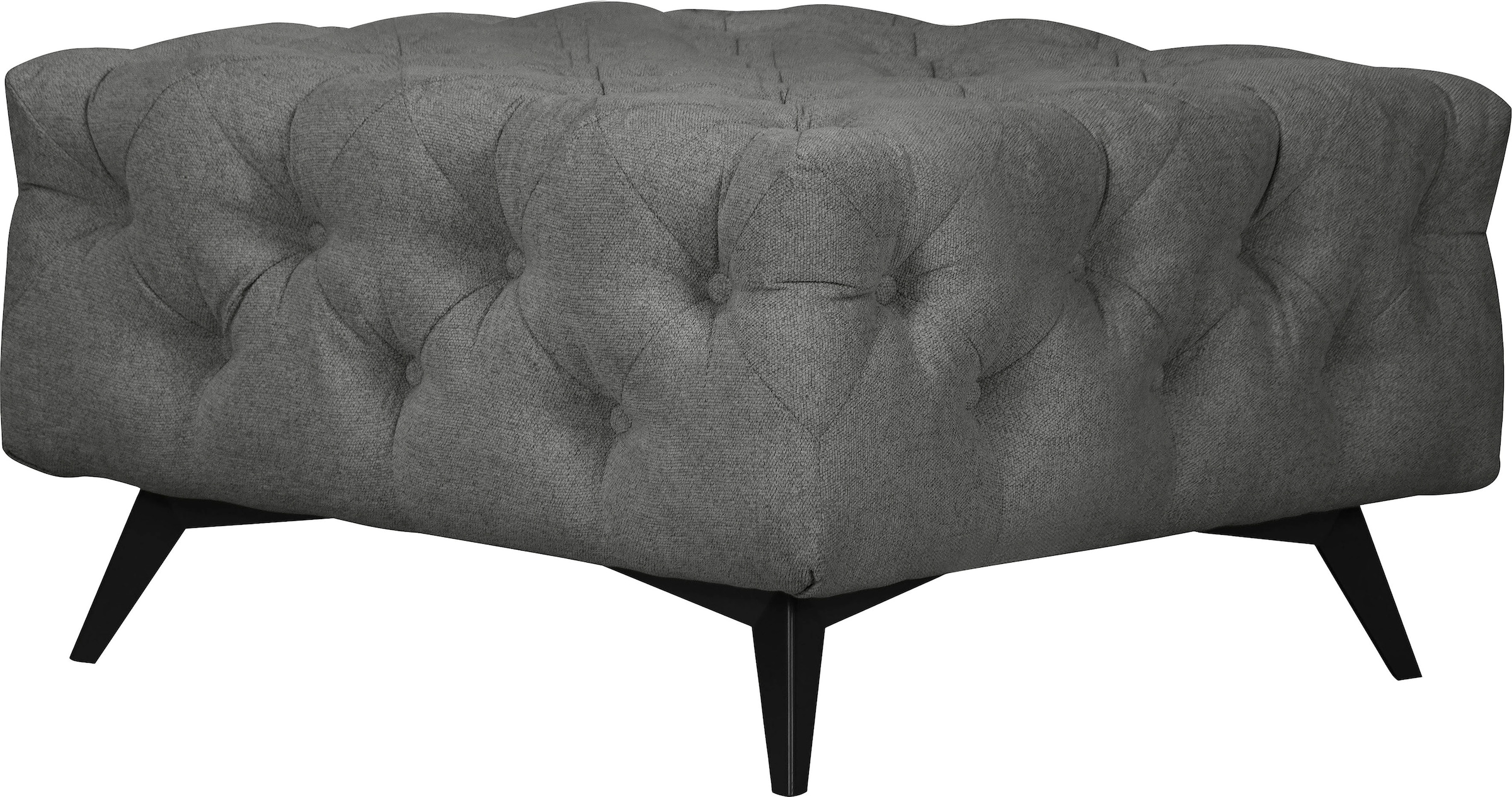 Leonique Polsterhocker »Amaury«, Chesterfield-Optik, Breite 80cm, Fussfarbe wählbar