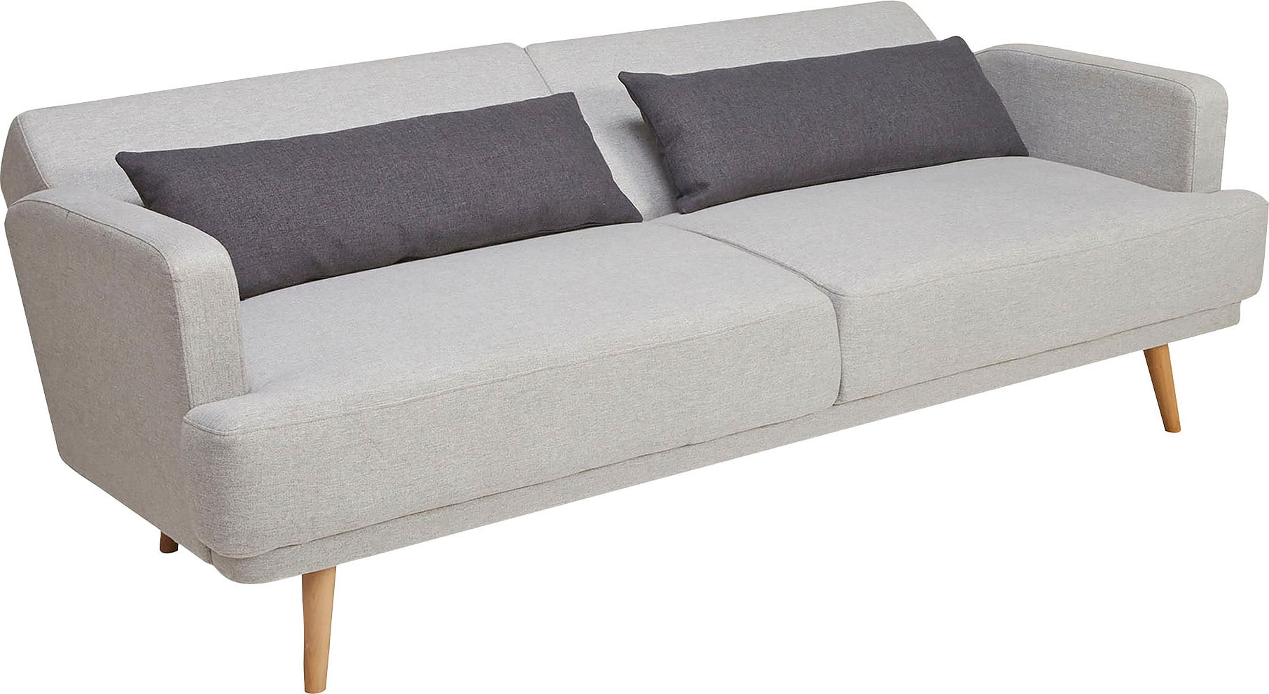 SalesFever Schlafsofa »Malmö - Komfortabler 2,5-Sitzer inklusive Zierkissen«, mit Schlaffunktion, Breite 214 cm