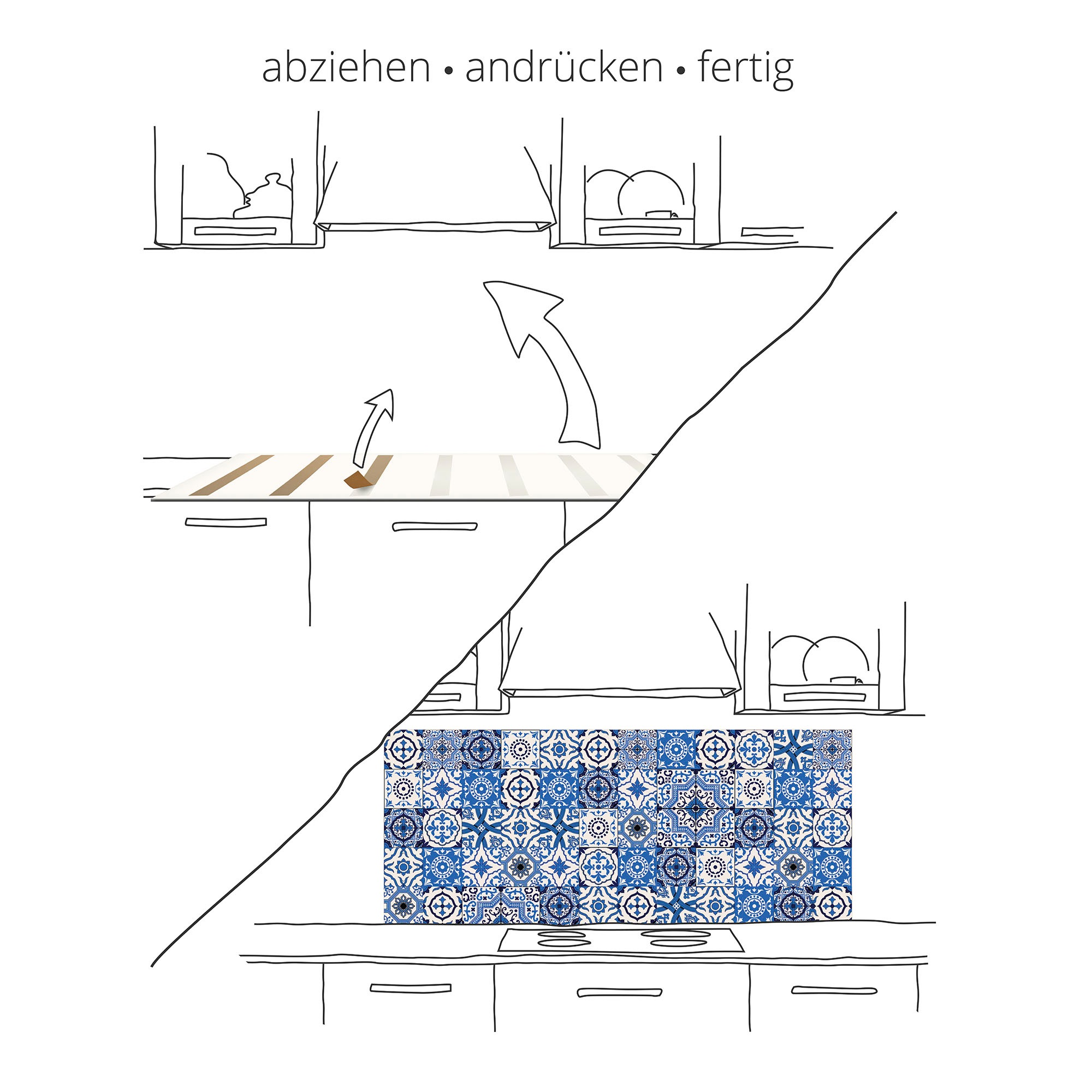 Artland Küchenrückwand "Kreatives Element" Alu Spritzschutz mit Klebeband, einfache Montage