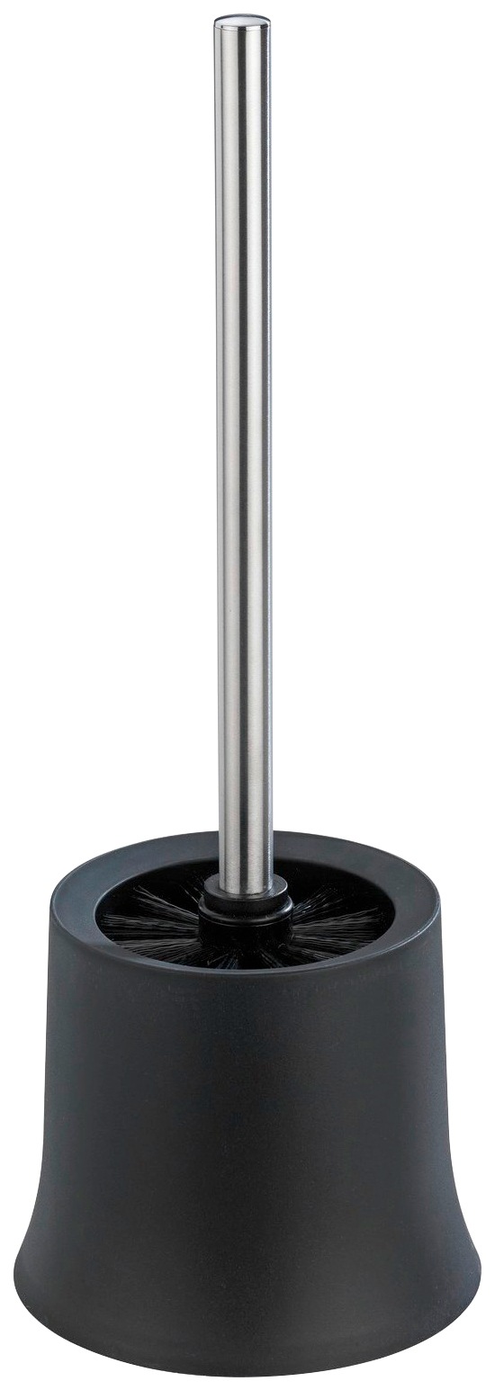 WENKO WC-Garnitur »Basic Schwarz«, Set, 1 St., aus Polypropylen-Edelstahl-Kunststoff, schwarz